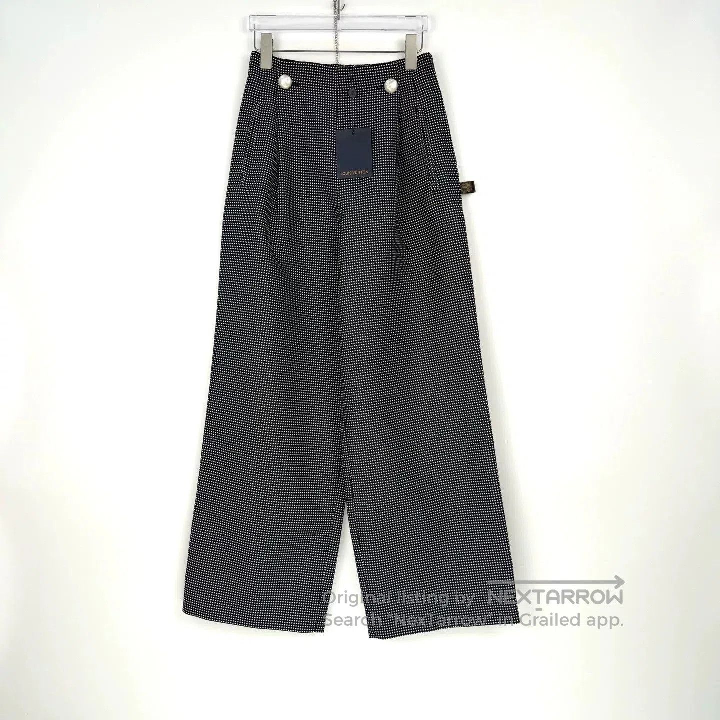 Louis Vuitton LV Black White Check Button Trousers. Size US 36 / EU 52 - 3 Thumbnail