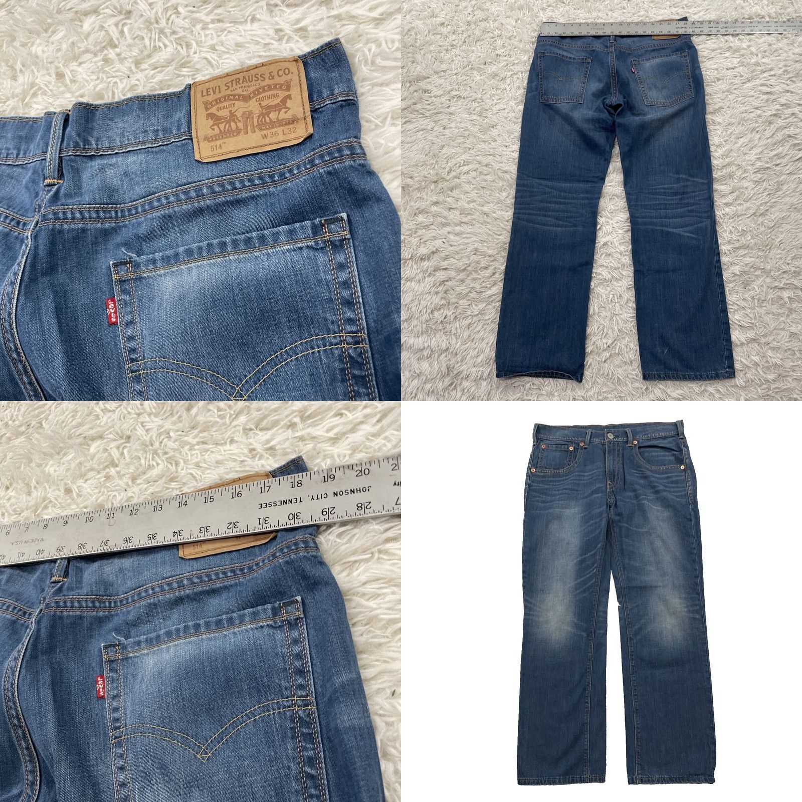 Levi's VINTAGE Levi's Jeans 514 Jeans Men 36x32 Blue Straight Wash Denim 36 Size US 36 / EU 52 - 11 Thumbnail