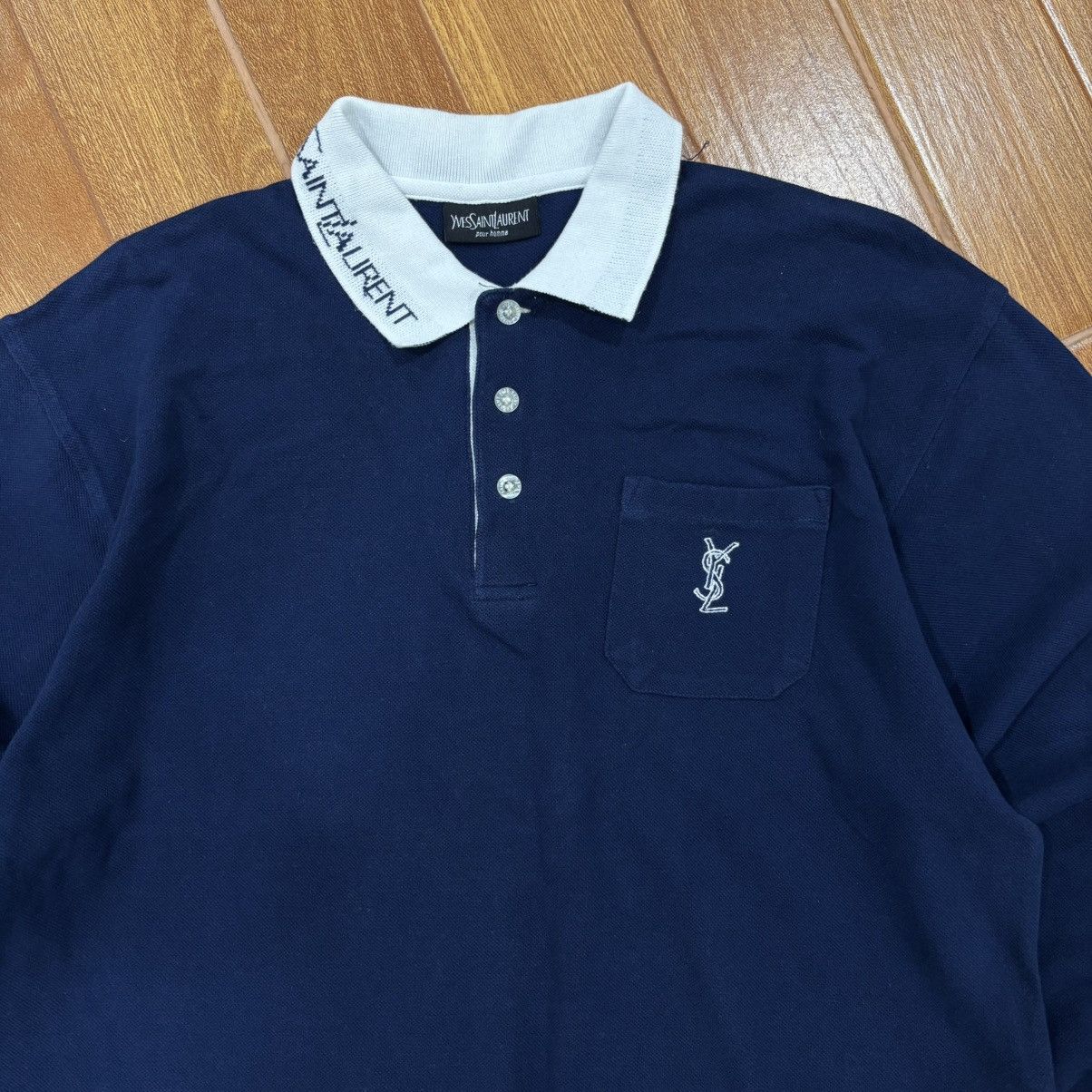 Yves Saint Laurent Vintage YSL Polo long sleeve Shirt Size US L / EU 52-54 / 3 - 2 Thumbnail