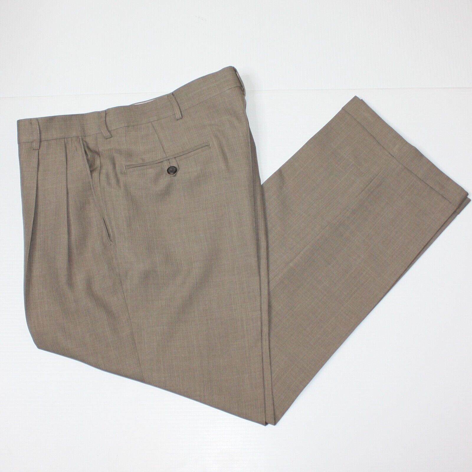 Haggar Haggar Men's Light Brown Dress Pants Trousers size W34 L29 Size 34R - 1 Thumbnail