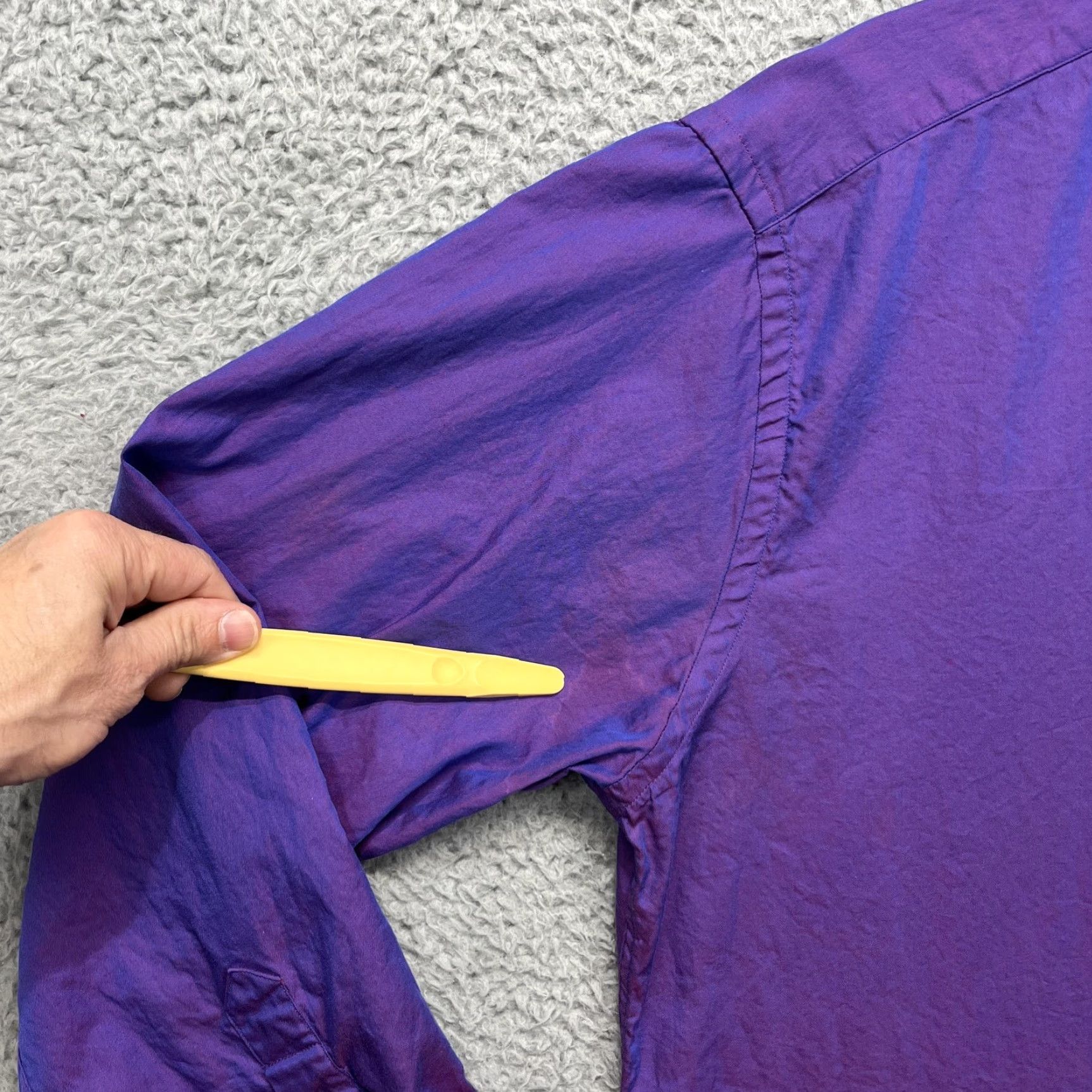 Vintage Gitman Bros Shirt Mens Large Iridescent Purple Long Sleeve USA Button Down Size US L / EU 52-54 / 3 - 3 Thumbnail
