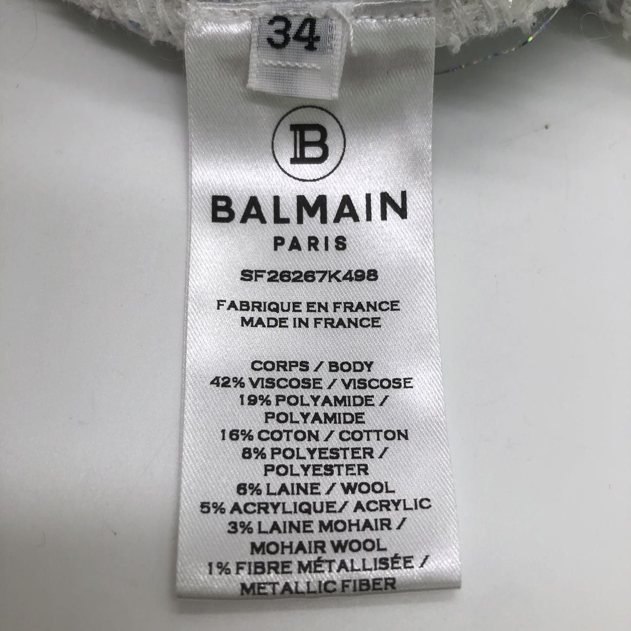 Balmain Balmain Blue & White Tweed Fringe Slim Fit Dress K26WX Size XS / US 0-2 / IT 36-38 - 7 Thumbnail