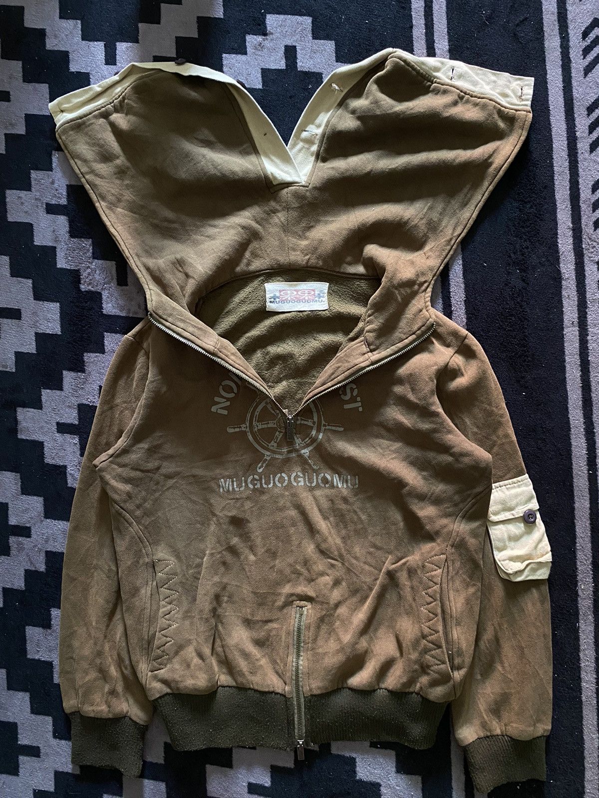 20471120 Japanese goa style muguoguomu pocket halfzip hoodie Size US M / EU 48-50 / 2 - 8 Thumbnail