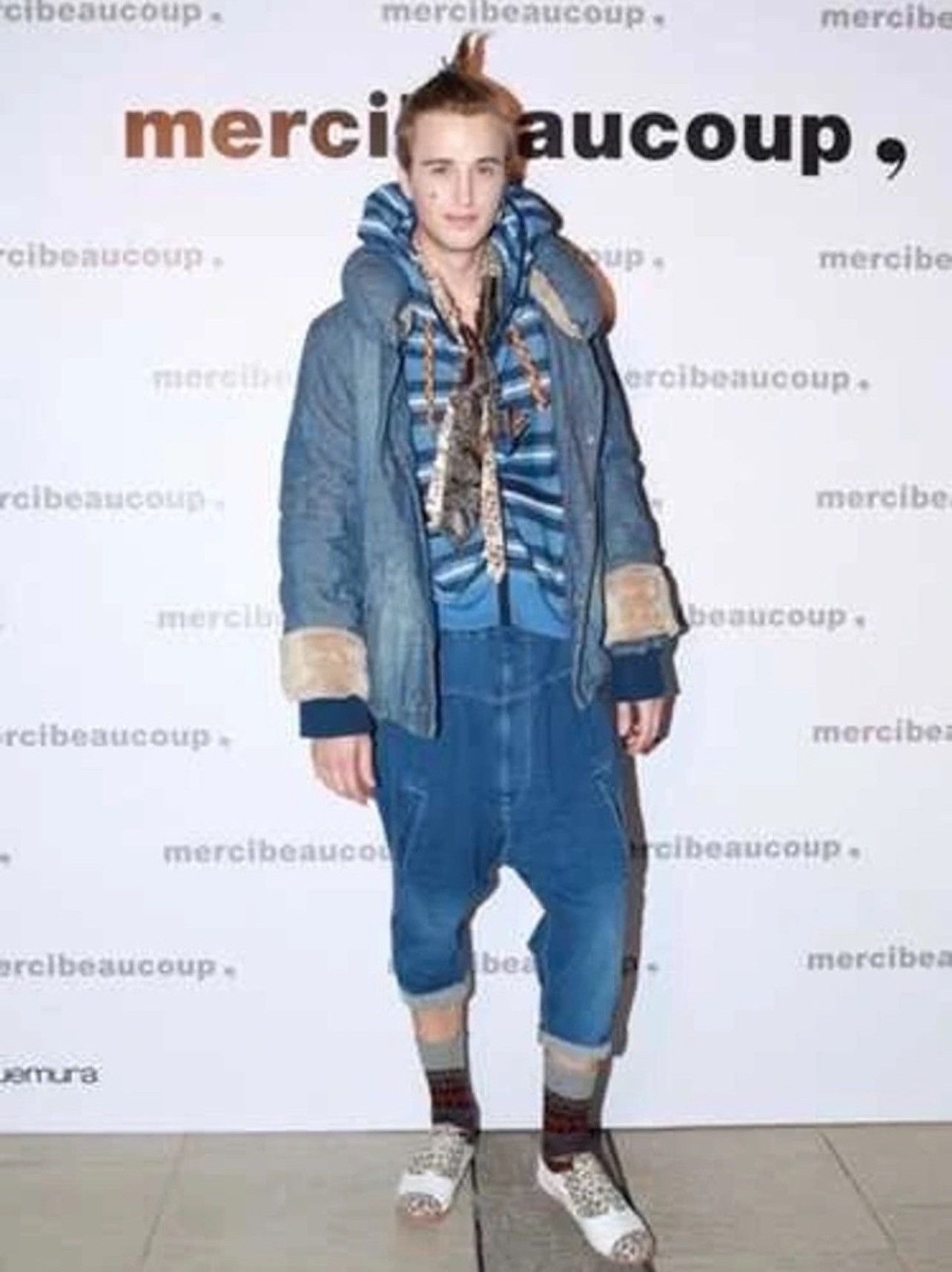 Issey Miyake × mercibeaucoup F/W O1s Pilow Neck Denim Jacket Size US M / EU 48-50 / 2 - 1 Thumbnail
