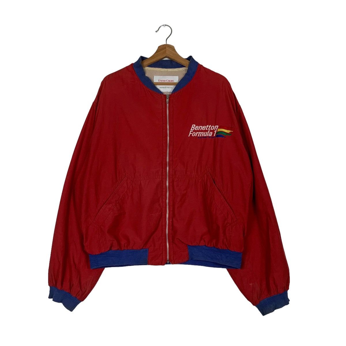 United Colors Of Benetton BENETTON FORMULA 1 Racing Team Big Logo Red Jacket #0123-C7 Size US L / EU 52-54 / 3 - 1 Thumbnail