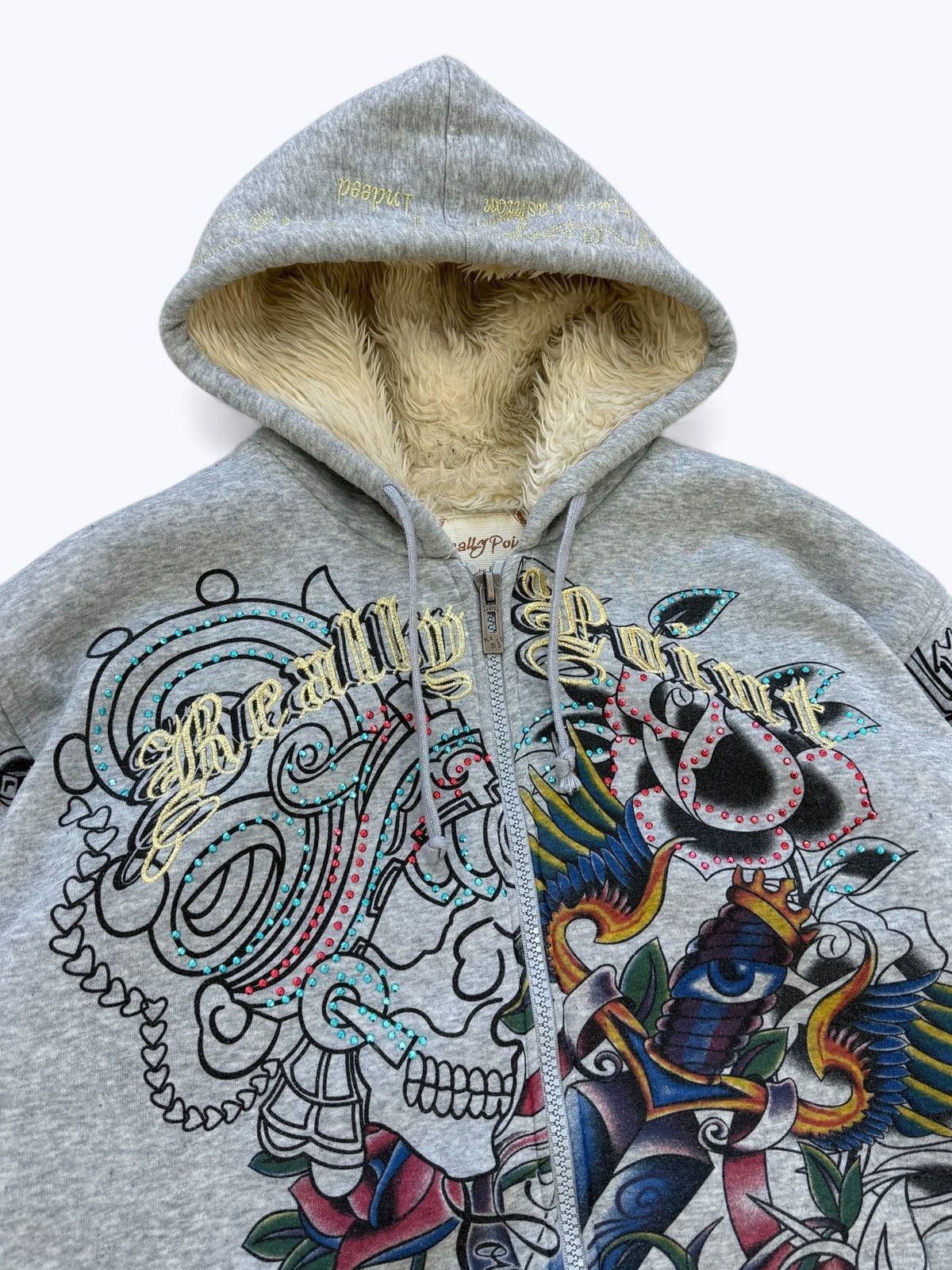 Ed Hardy Vintage Y2K Really Point Ed Hardy Style Zip Hoodie Size US XL / EU 56 / 4 - 4 Thumbnail