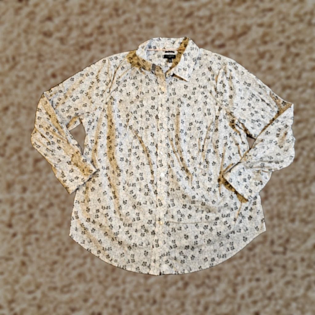Talbots Talbots Shirt Women 14W Gray Floral Long Sleeve Lightweight Casual Career Button-Up Adult Regular XS? Size XL / US 12-14 / IT 48-50 - 1 Thumbnail
