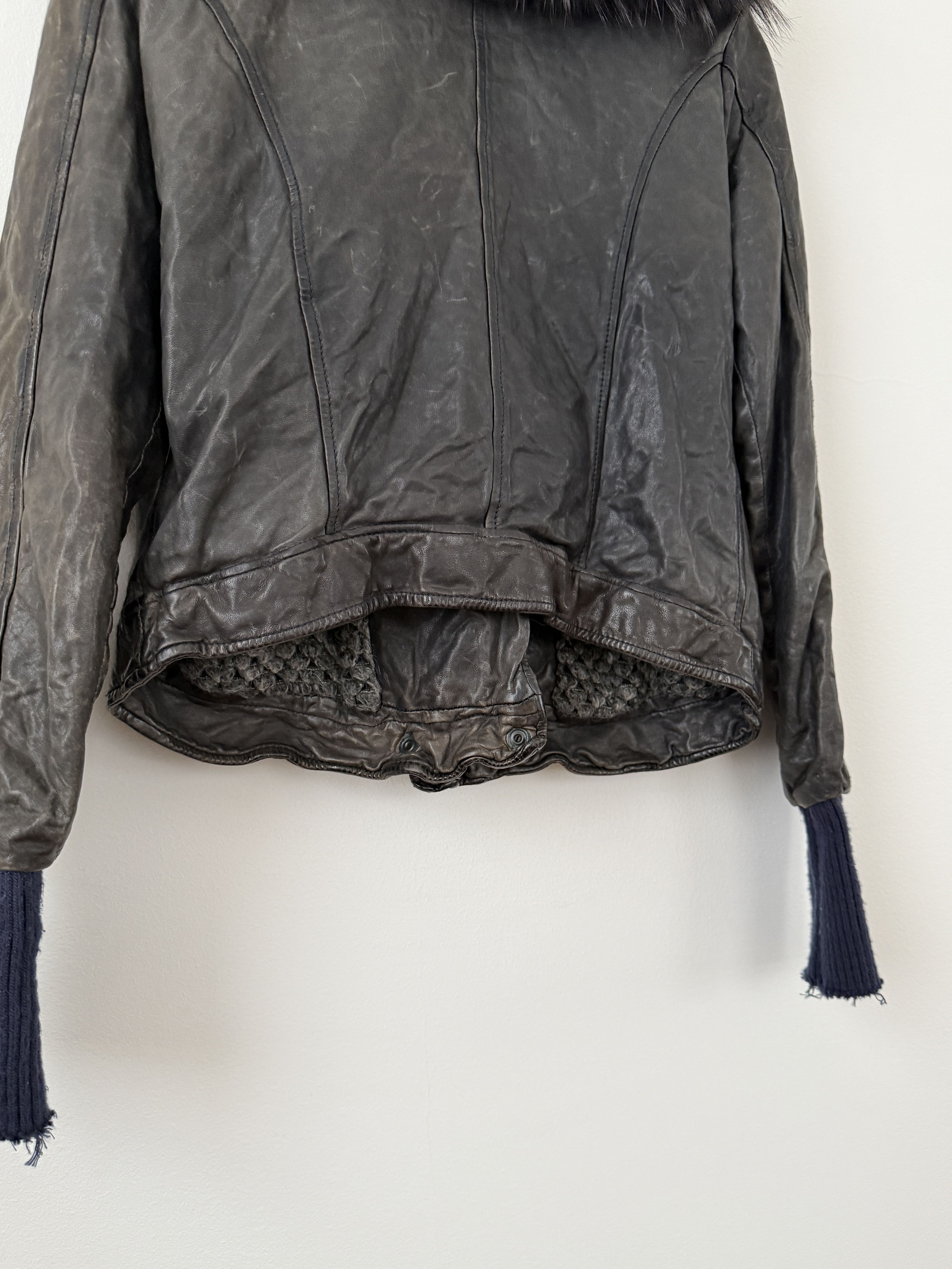 Giorgio Brato Zip Up Leather Jacket with Fur Size L / US 10 / IT 46 - 14 Thumbnail