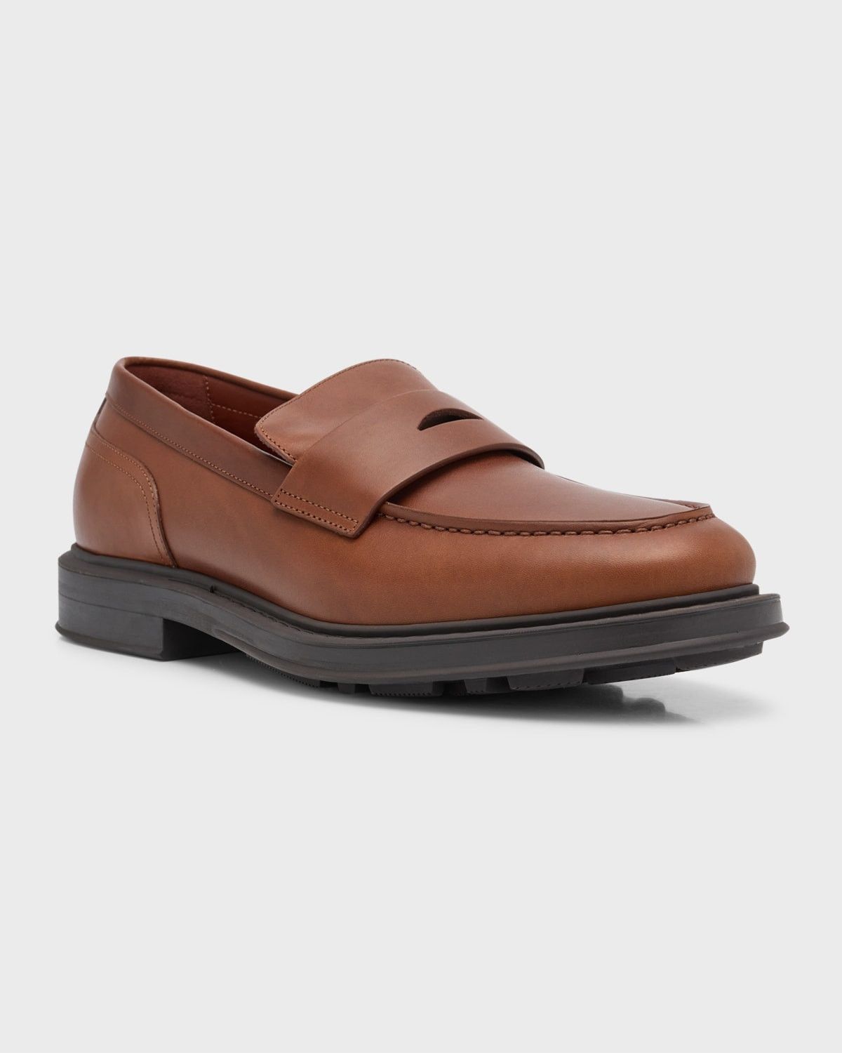 Loro Piana o1srvl11e0825 Travis Leather Penny Loafers in Brown Size US 12 / EU 45 - 3 Thumbnail