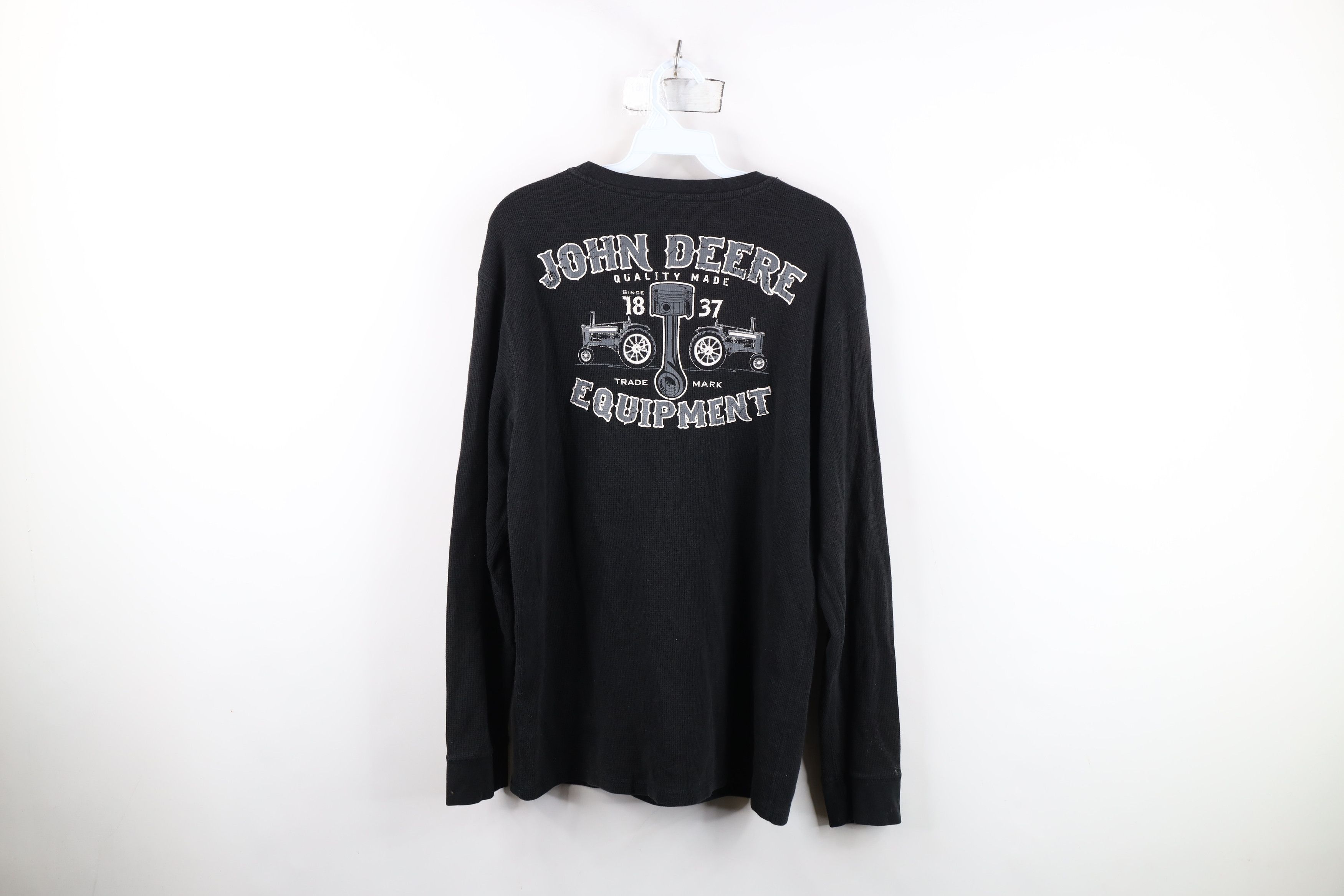 John Deere Vintage Y2K John Deere Tractors Thermal Waffle Knit T-Shirt Size US L / EU 52-54 / 3 - 13 Thumbnail