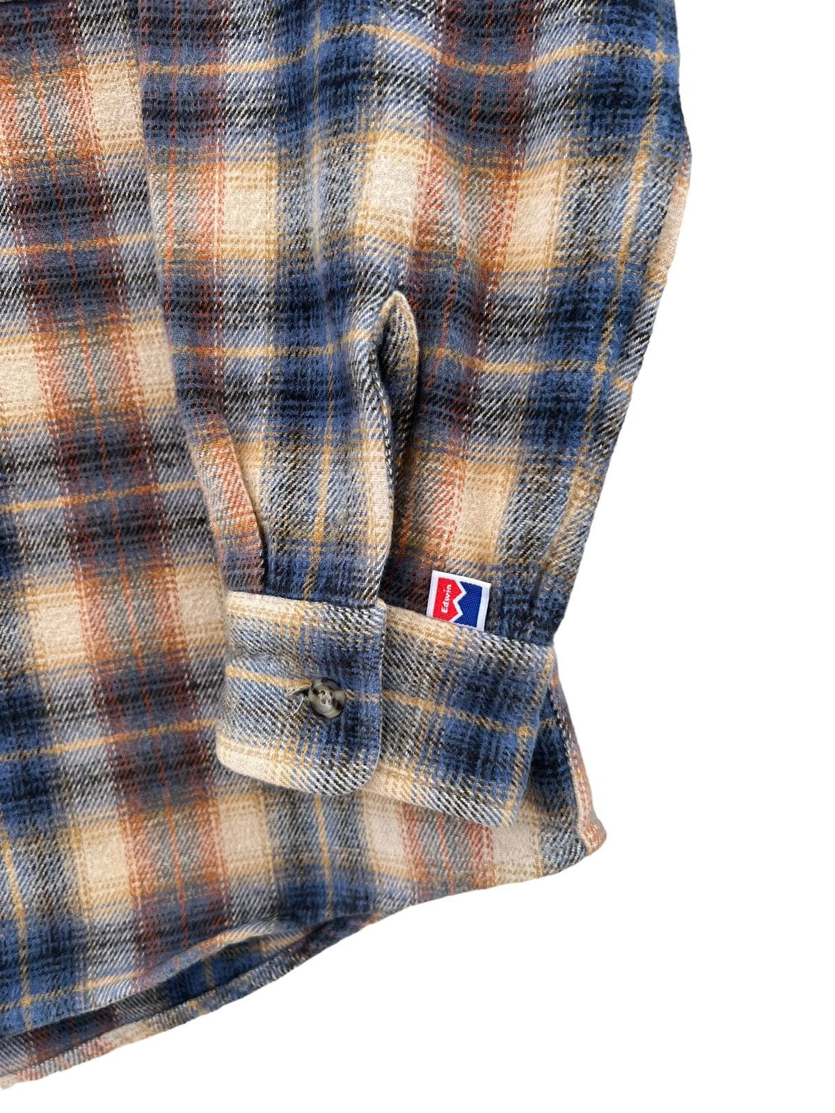 Edwin Vintage 90s Edwin Japan Double Pocket Thick Flannel Shirt Size US L / EU 52-54 / 3 - 9 Thumbnail