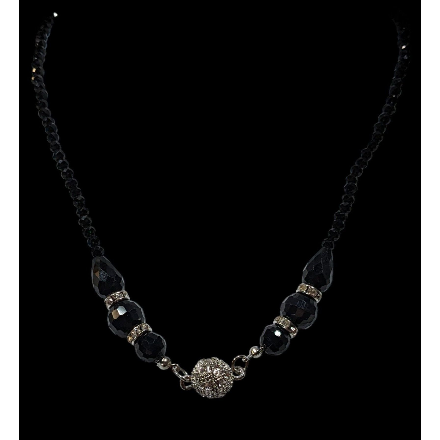 Handmade Handmade Glam Goth Glass Beaded Necklace With Rhinestone Acc Size ONE SIZE - 3 Thumbnail