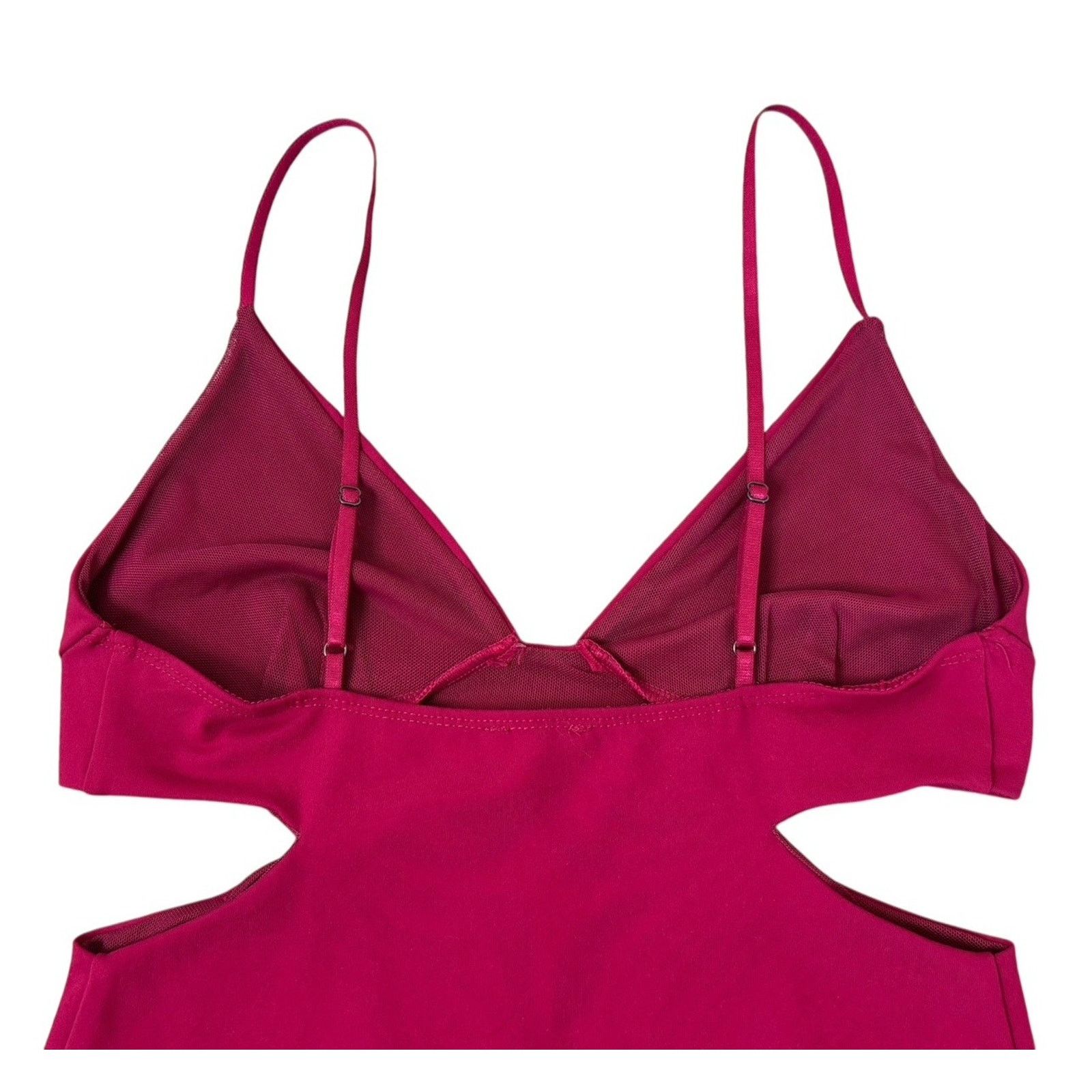 Free People INTIMATELY FP Love Triangle Cut Out Bodysuit Cha Cha Cherry Size S / US 4 / IT 40 - 6 Thumbnail