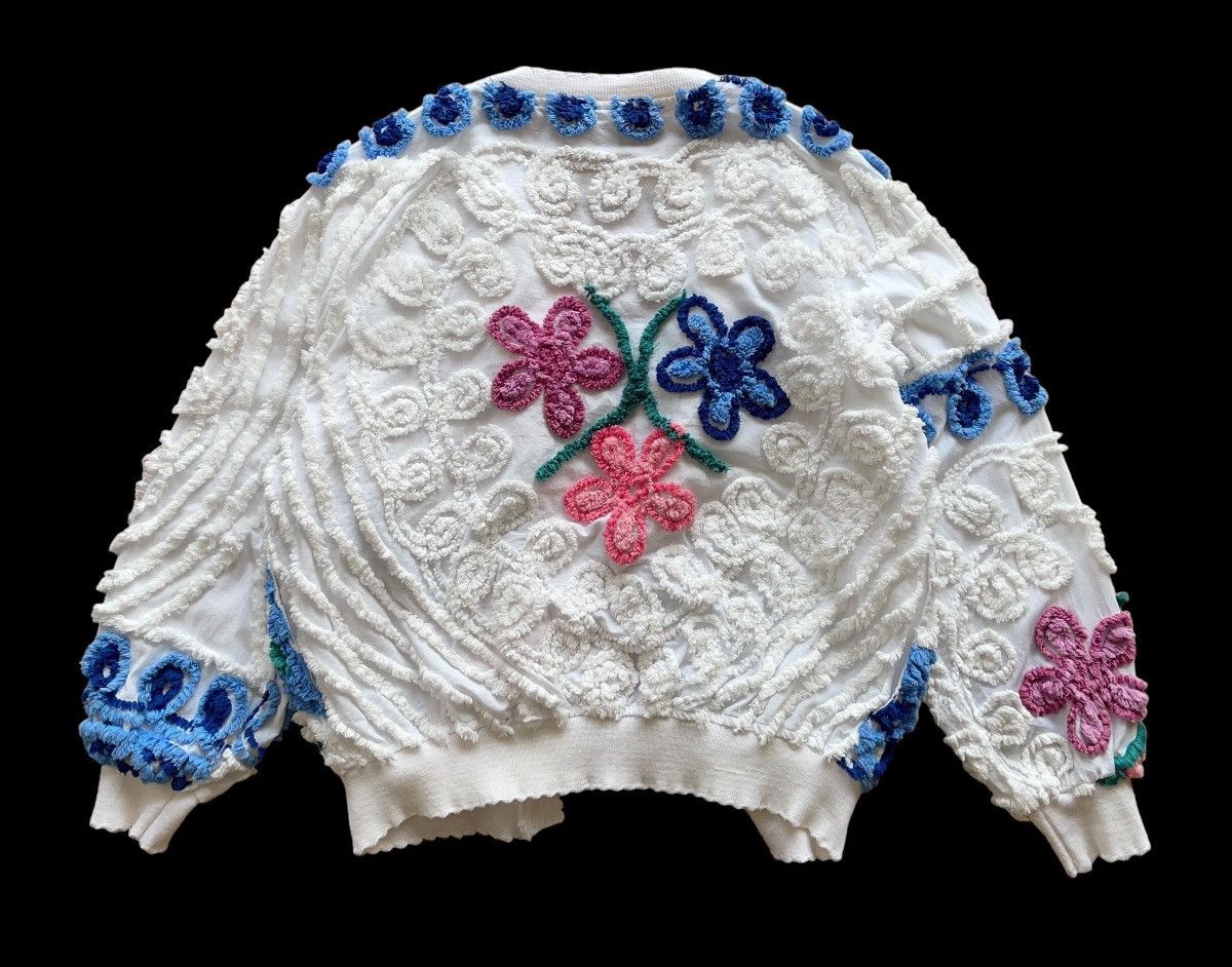 Vintage Vintage Damze Handcrafted California 3D Abstract Cardigan Size XL / US 12-14 / IT 48-50 - 8 Thumbnail