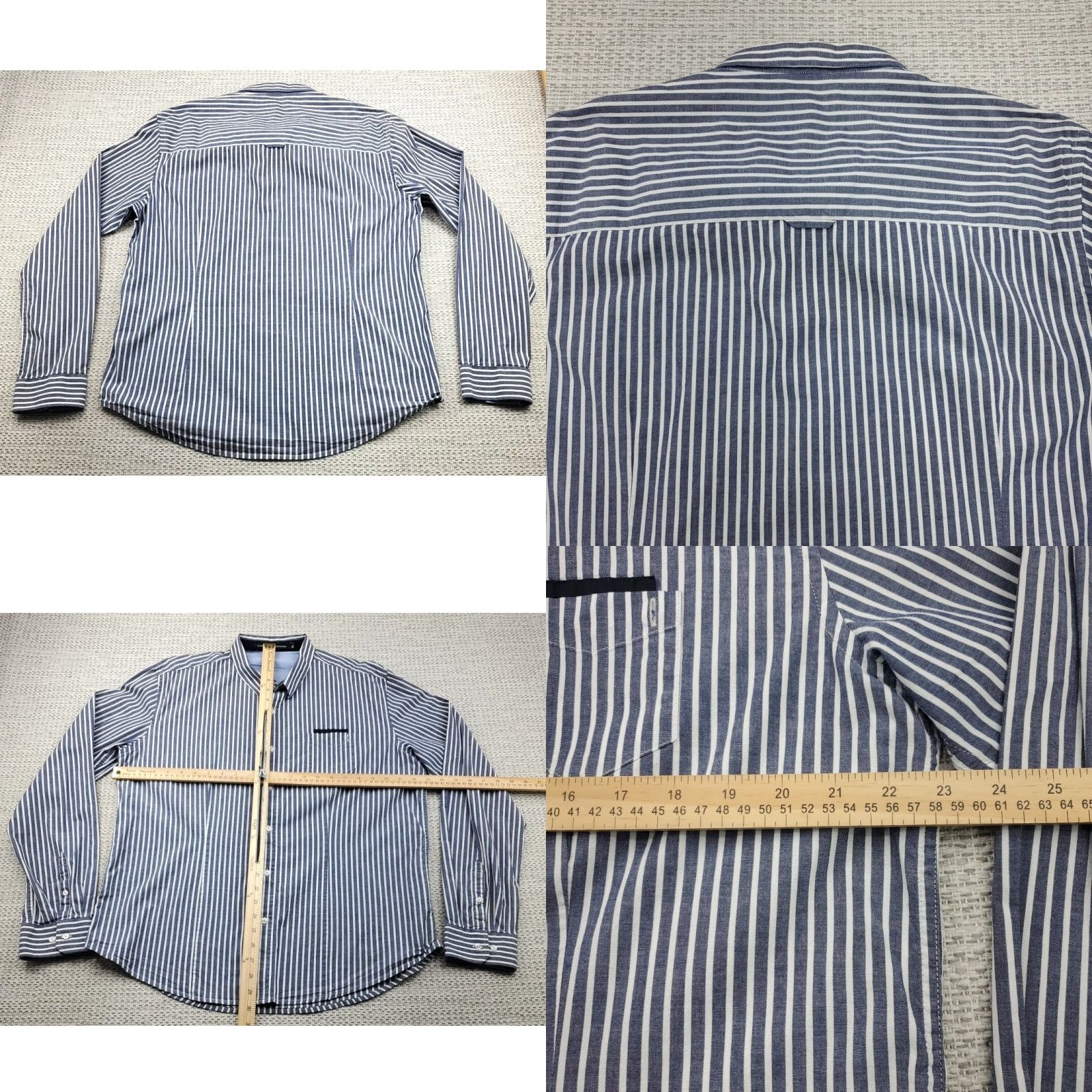 Vintage Christian Audigier Shirt Mens XL Long Sleeve Striped Button-Up Slim Fit Size US XL / EU 56 / 4 - 8 Thumbnail