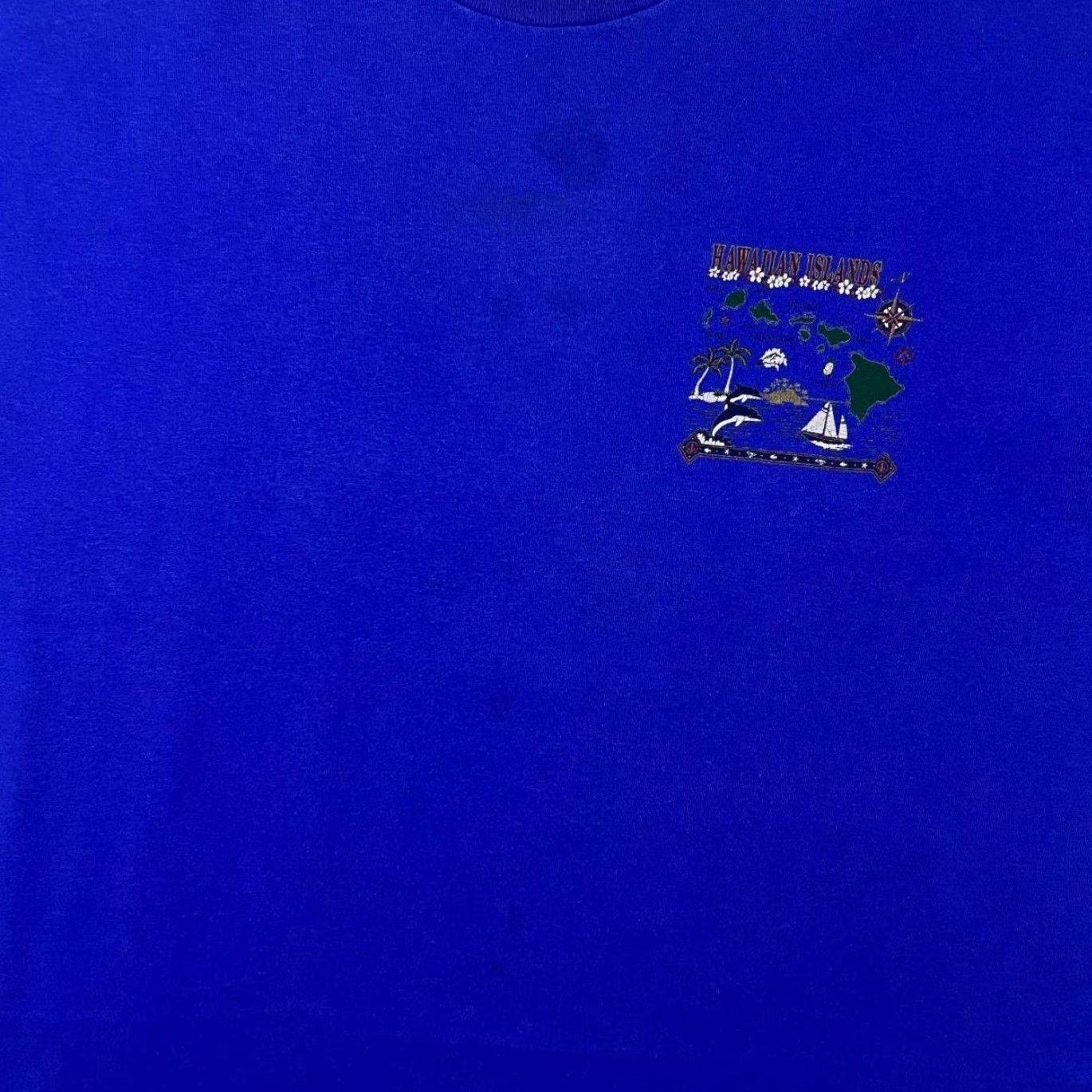 Vintage VINTAGE Murina Hawaiian T-Shirt XL Blue Men Shirt Ballad Spellout Graphic Maui Souvenir Front Back USA 90s Event Mens Size US XL / EU 56 / 4 - 7 Thumbnail
