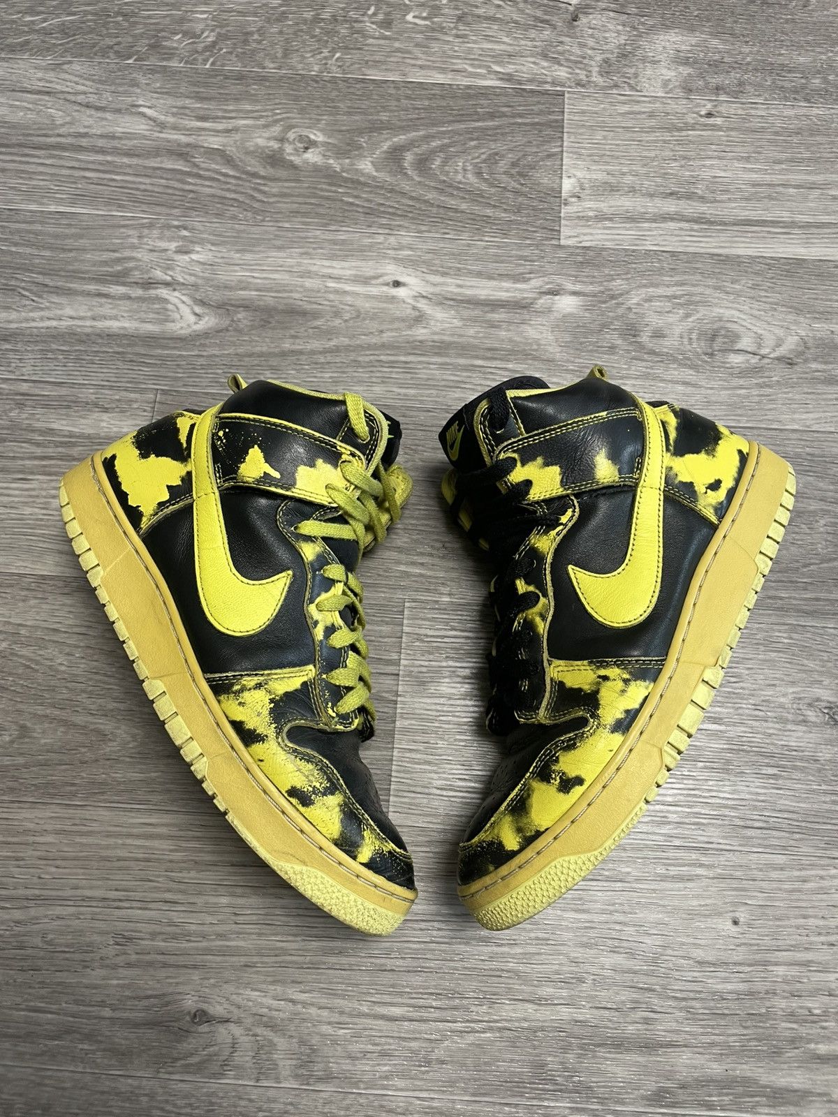 Nike Nike 5 Dunk High 1985 SP Yellow Acid Wash Sneaker Shoes Size US 10.5 / EU 43-44 - 2 Thumbnail