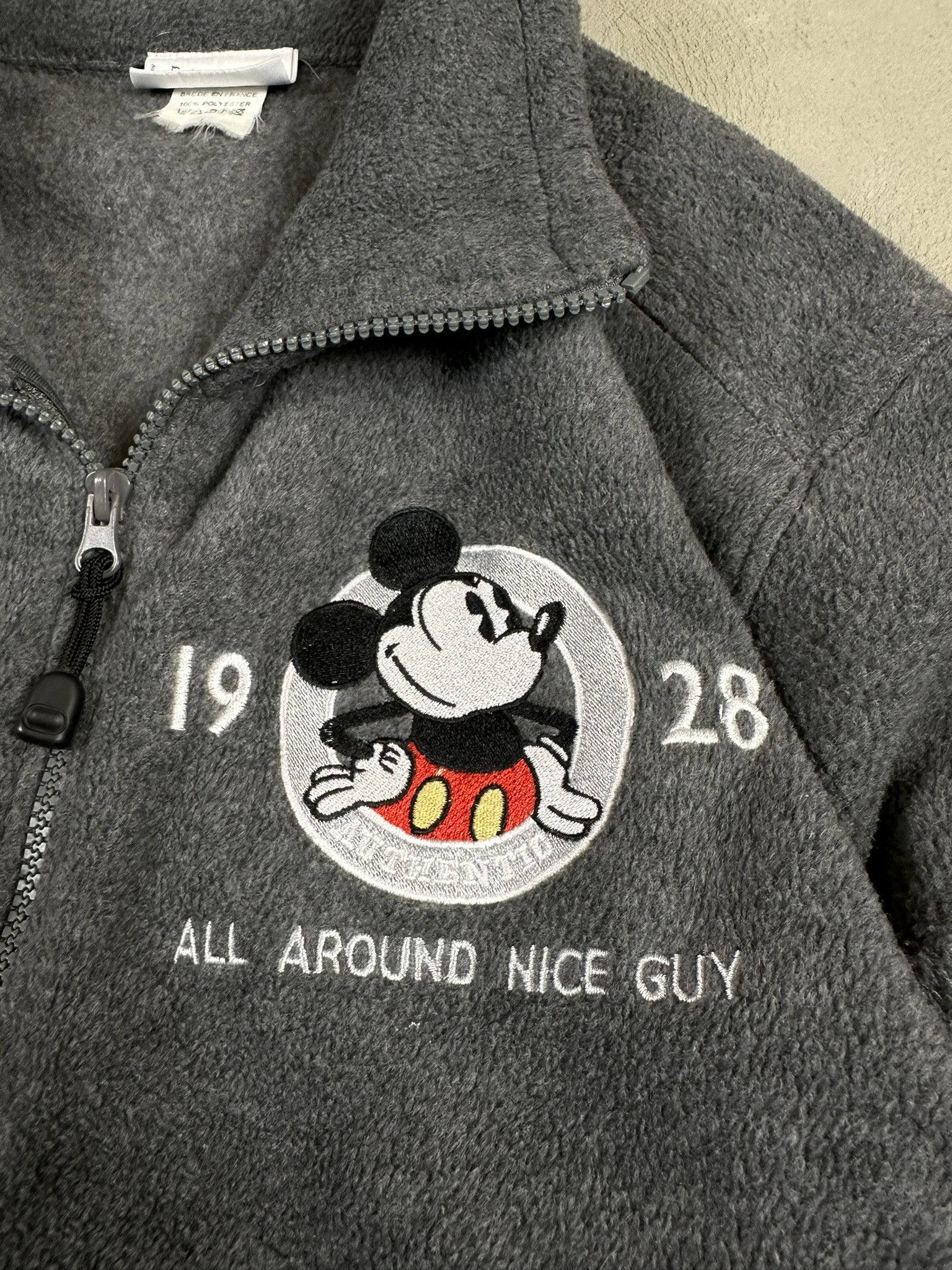 Disney 90s Vintage Disney Mickey Mouse Zip Sherpa Fleece Size US L / EU 52-54 / 3 - 8 Thumbnail