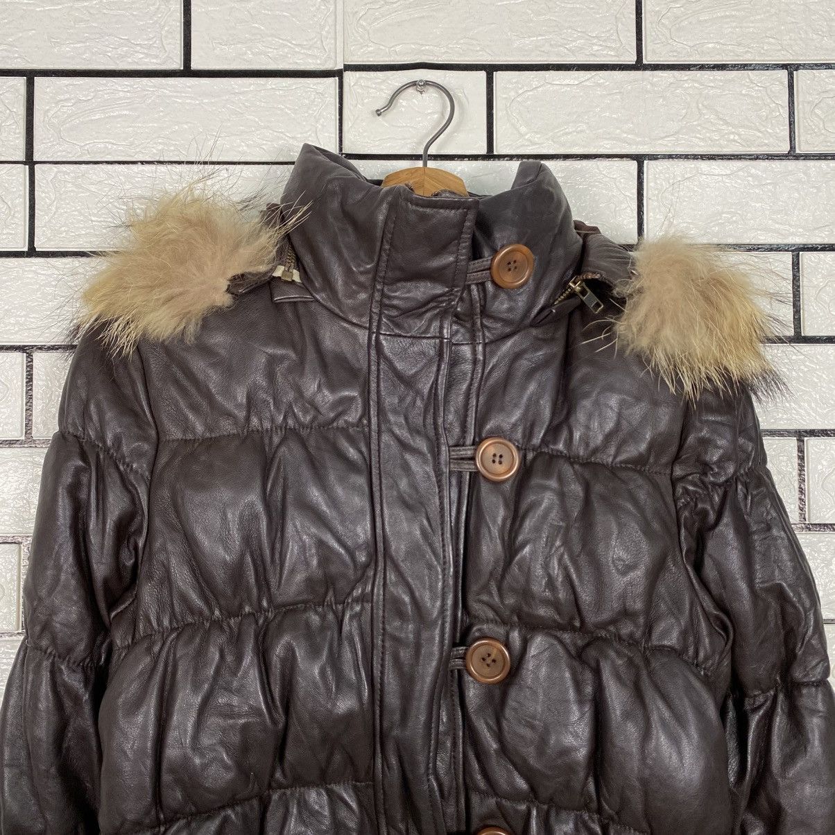 Japanese Brand 📌Vintage Cropped Leather Jacket Unbranded Mink Fur Collar Size US M / EU 48-50 / 2 - 4 Thumbnail