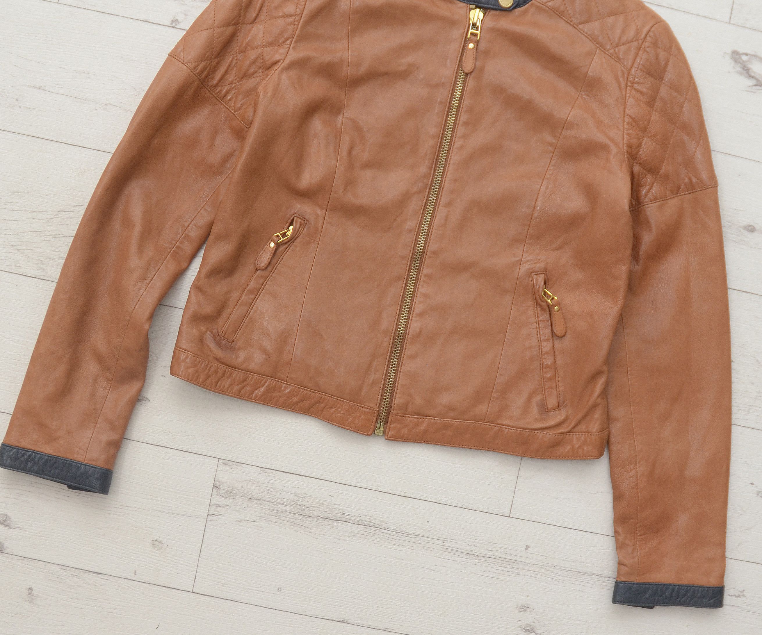 Massimo Dutti MASSIMO DUTTI 4715 Jacket Women's LARGE Lambskin Leather Size L / US 10 / IT 46 - 3 Thumbnail
