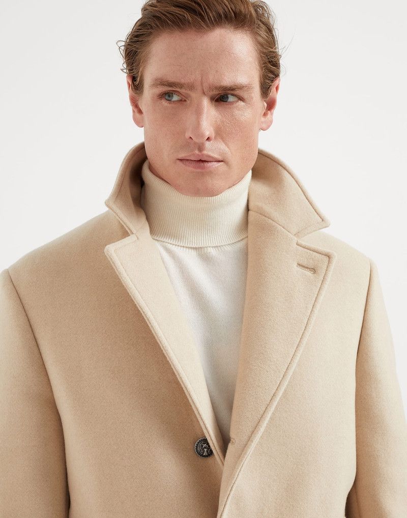 o1w1db10326 Double Cloth Coat With Metal Buttons in Begie
