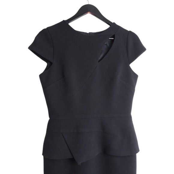 Other Sandra Angelozzi Cap Sleeve Black Elegant Peplum Dress Size XXS / US 00 / IT 34 - 2 Thumbnail
