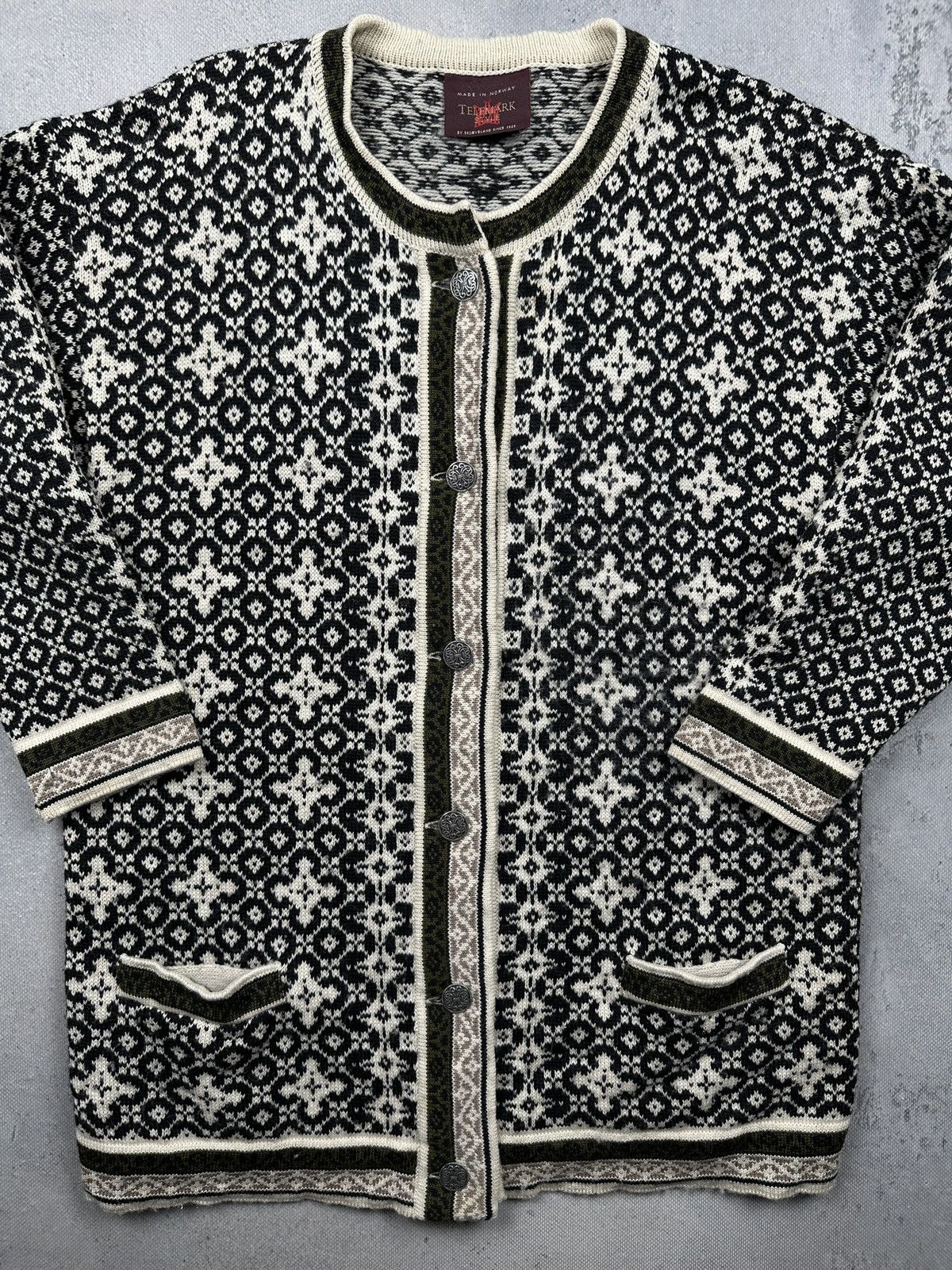 Dale Of Norway Vintage Norwegian Telemark Pure Wool Nordic Cardigan Size L / US 10 / IT 46 - 15 Thumbnail