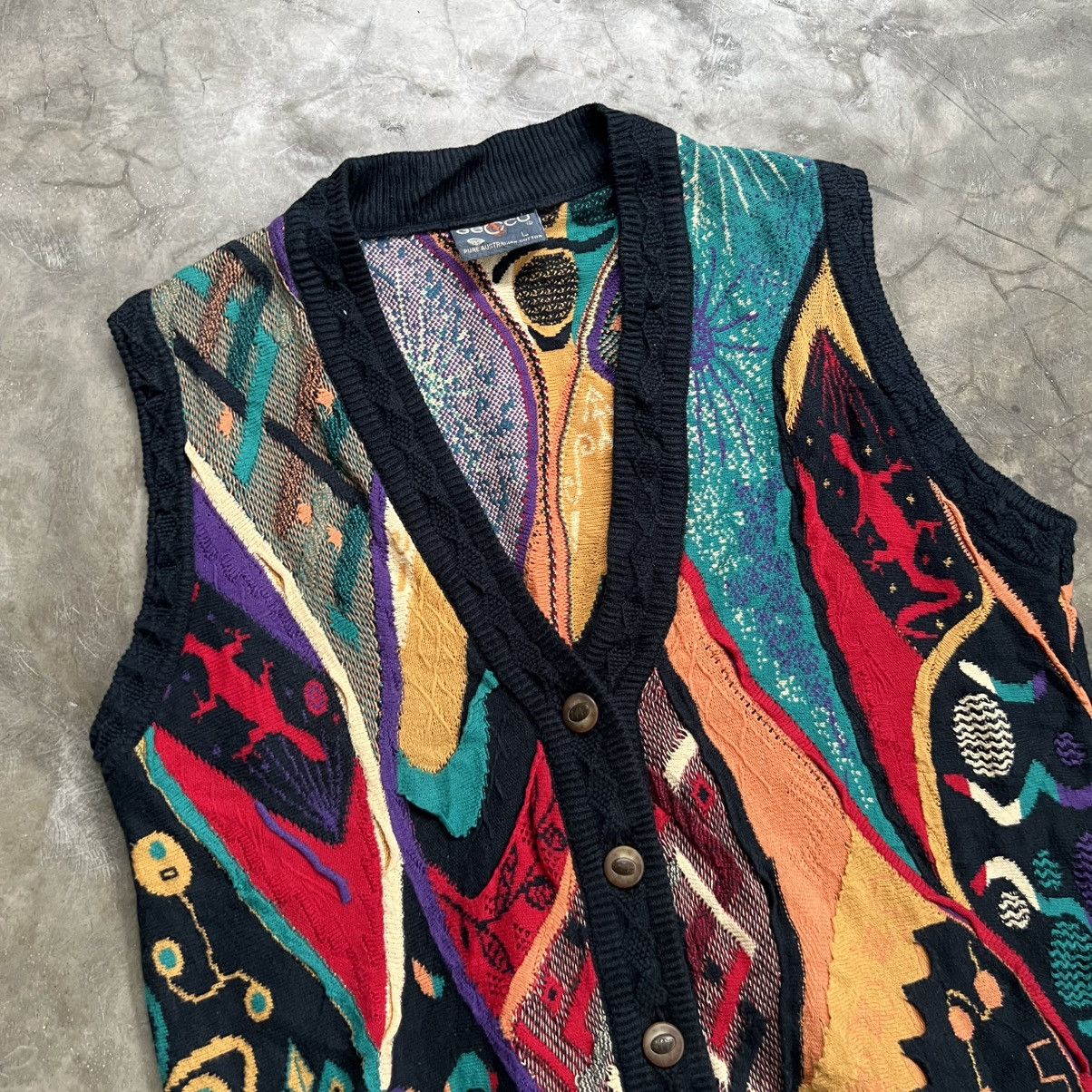 Coogi 1990s Geccu Coogi 3D Cable Knit Vest Size L / US 10 / IT 46 - 3 Thumbnail