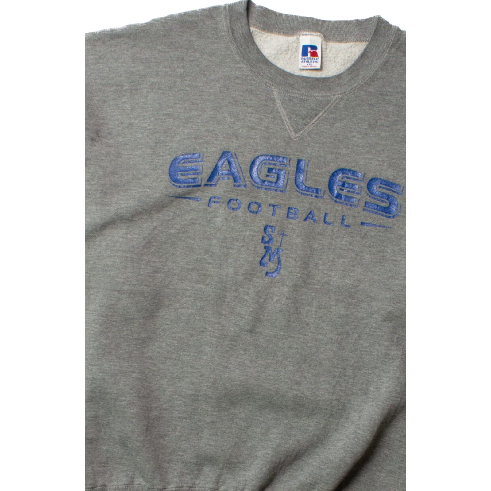Russell Athletic VINTAGE Russell Athletic Sweatshirt Adult XX-Large Gray Eagles Football Pullover Size US XXL / EU 58 / 5 - 2 Thumbnail