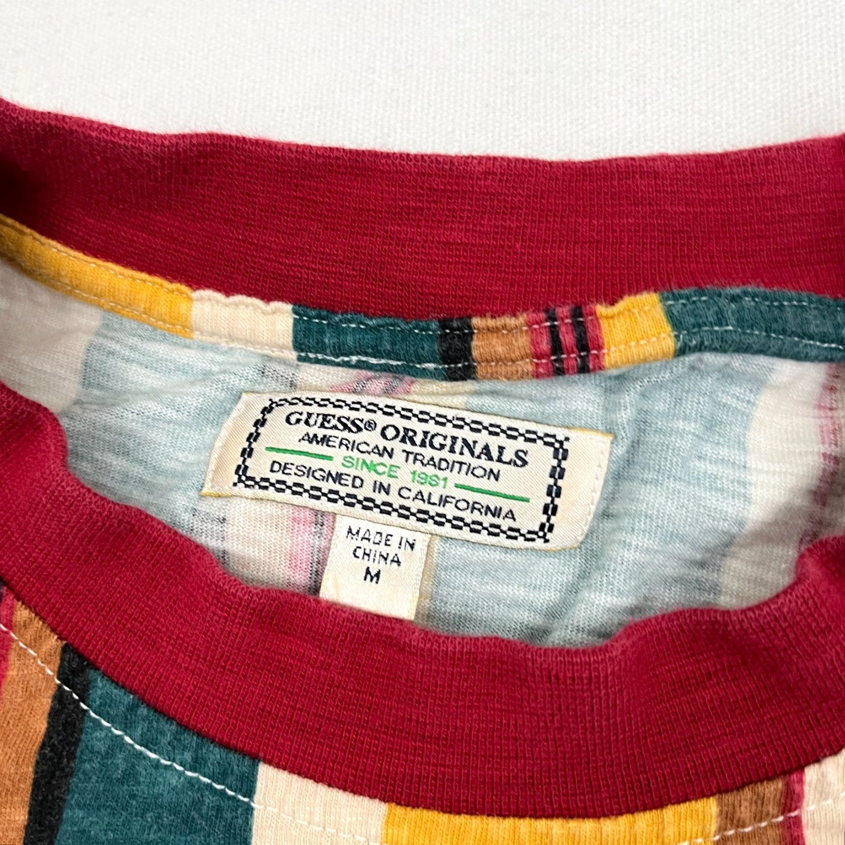 Guess Guess Originals Sayers Shirt Mens M Green Yellow Striped Skater California Clothing Shirt Mens M Green Yellow Striped Logo California Size US M / EU 48-50 / 2 - 3 Thumbnail
