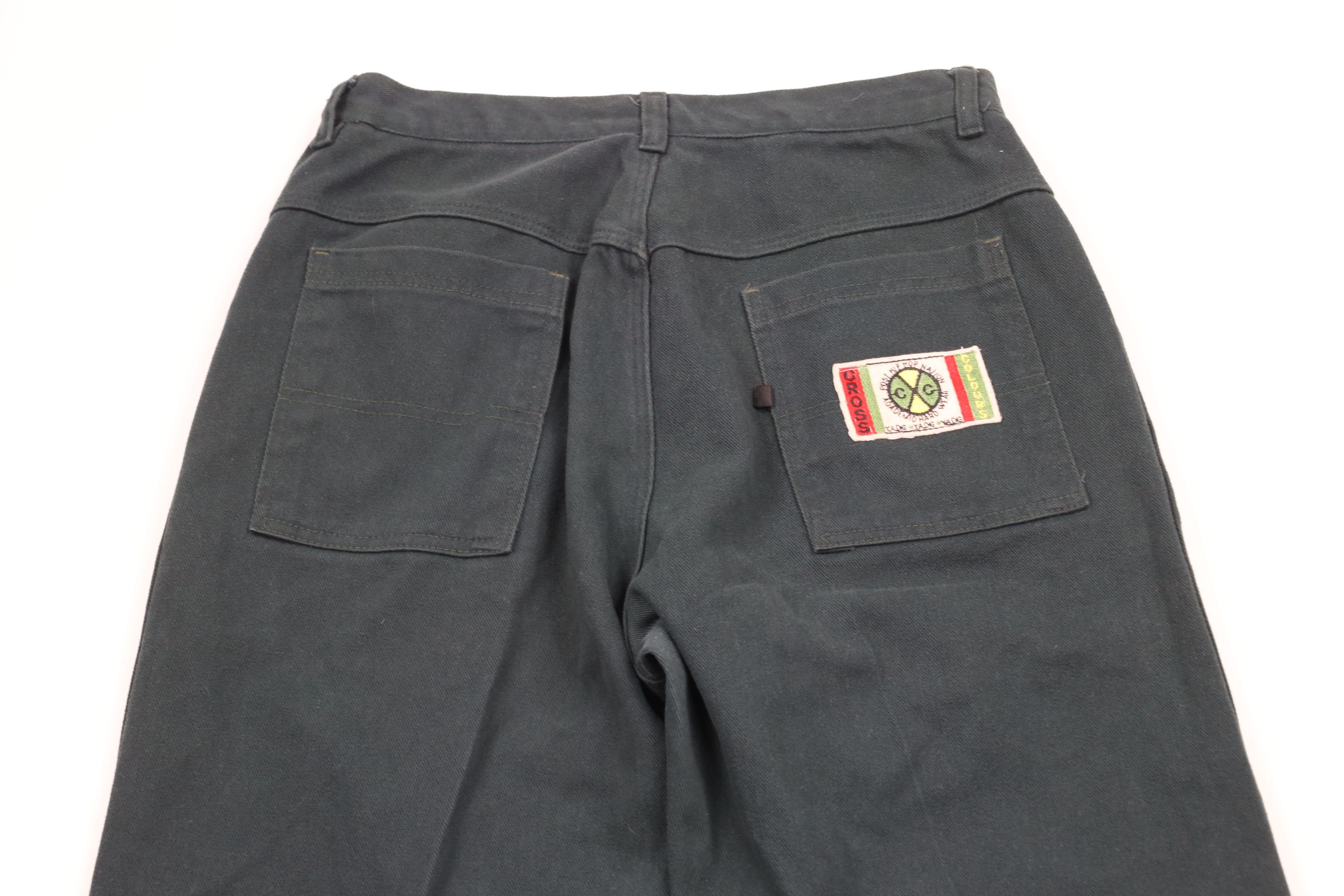 Cross Colours × Vintage Vintage 90s Cross Colours Cuff Pleated Denim Jeans Green Size US 30 / EU 46 - 9 Thumbnail