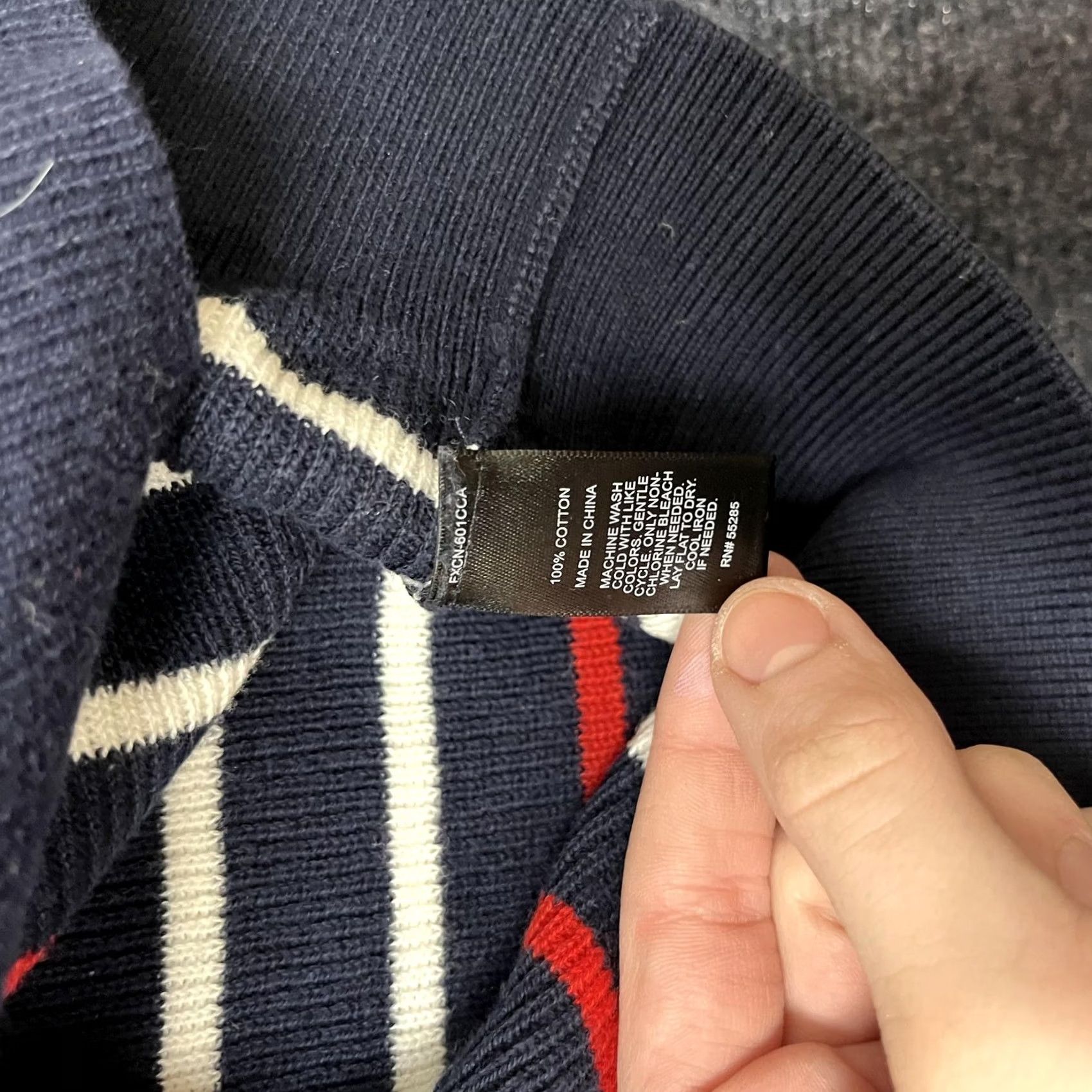 Express Express Sweater Mens Large Blue Striped 100% Cotton Crewneck Knit Pullover Size US L / EU 52-54 / 3 - 3 Thumbnail