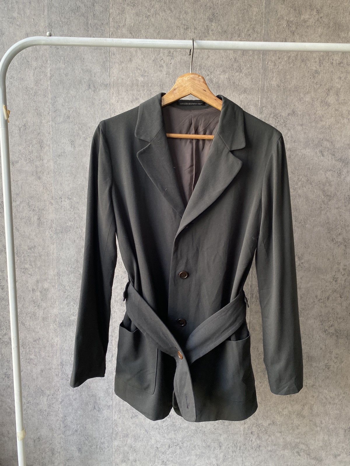 Yohji Yamamoto Vintage Y’s Yohji Yamamoto Belted Design Coat Dark Green Size US M / EU 48-50 / 2 - 1 Thumbnail
