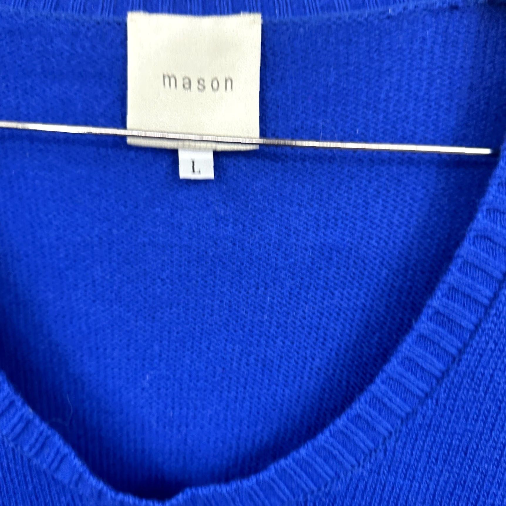 Mason's Mason Sweater Women L Blue Cashmere Blend Dolman Crewneck Pullover - - Classic Designer Knit Sweatshirt Size L / US 10 / IT 46 - 5 Thumbnail