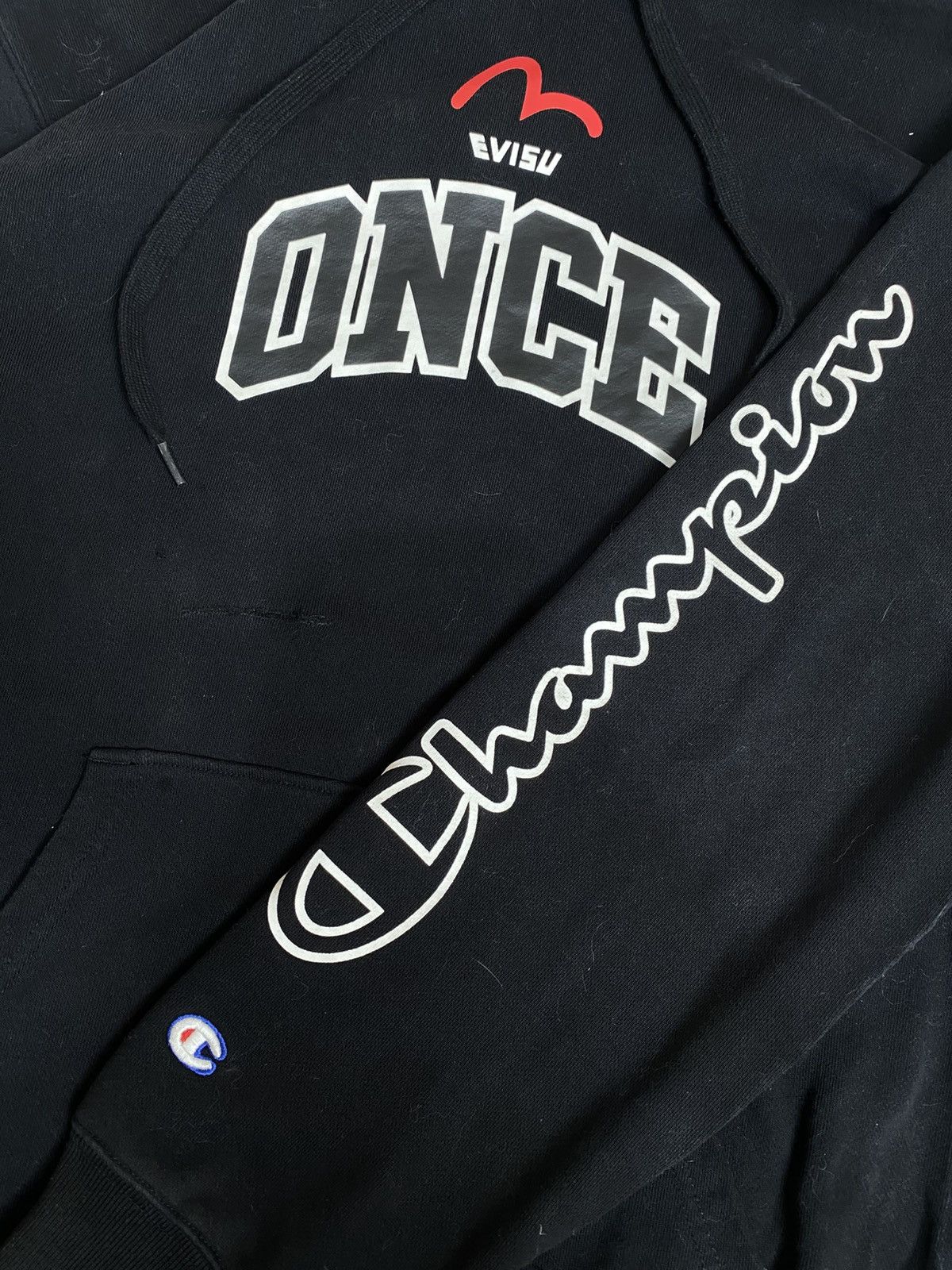 Evisu VERY RARE ‼️ Evisu X Champion Spellout Hoodie Size US XXL / EU 58 / 5 - 6 Thumbnail