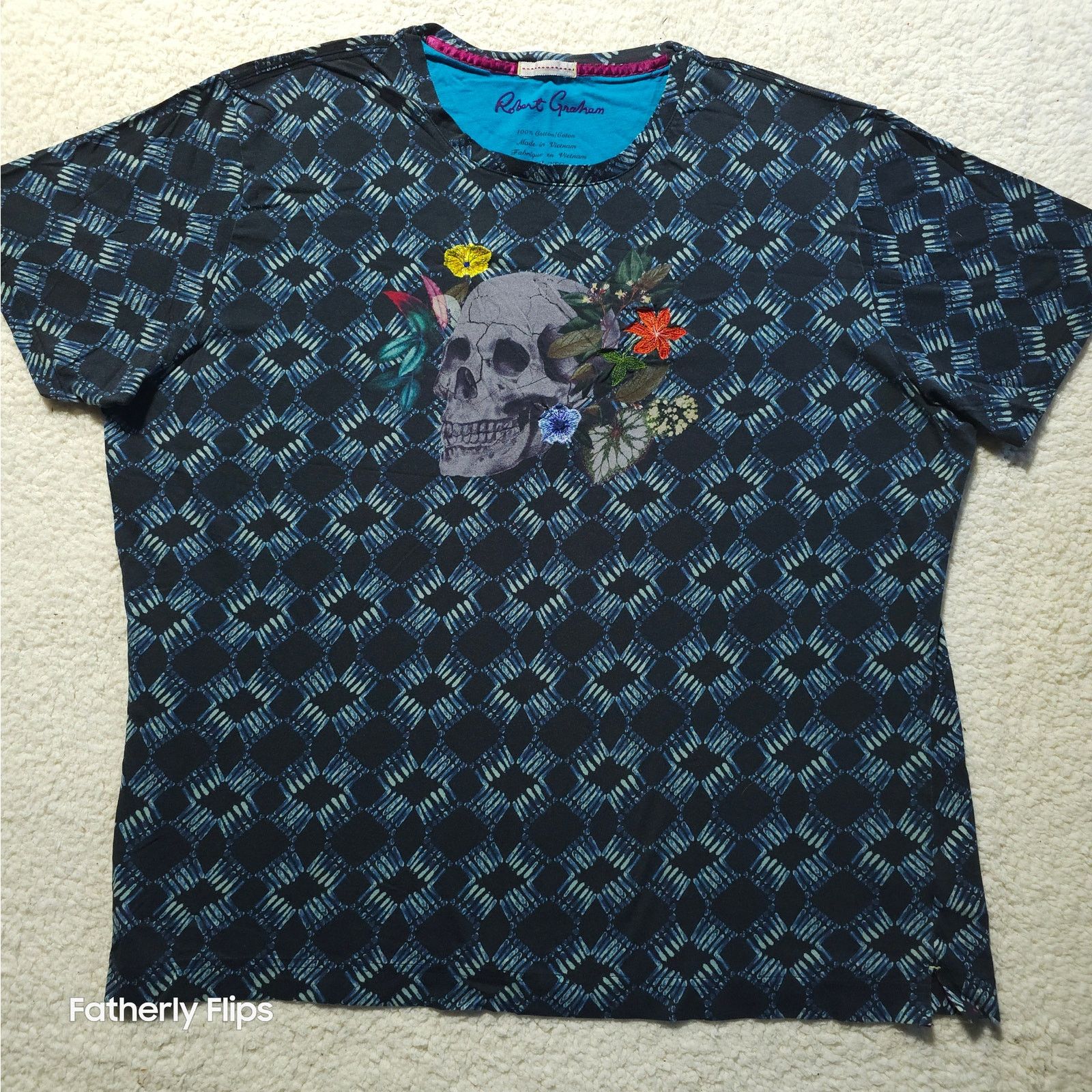Robert Graham Robert Graham 3XL Skull Floral Geometric Graphic T-Shirt Size US XXL / EU 58 / 5 - 1 Thumbnail