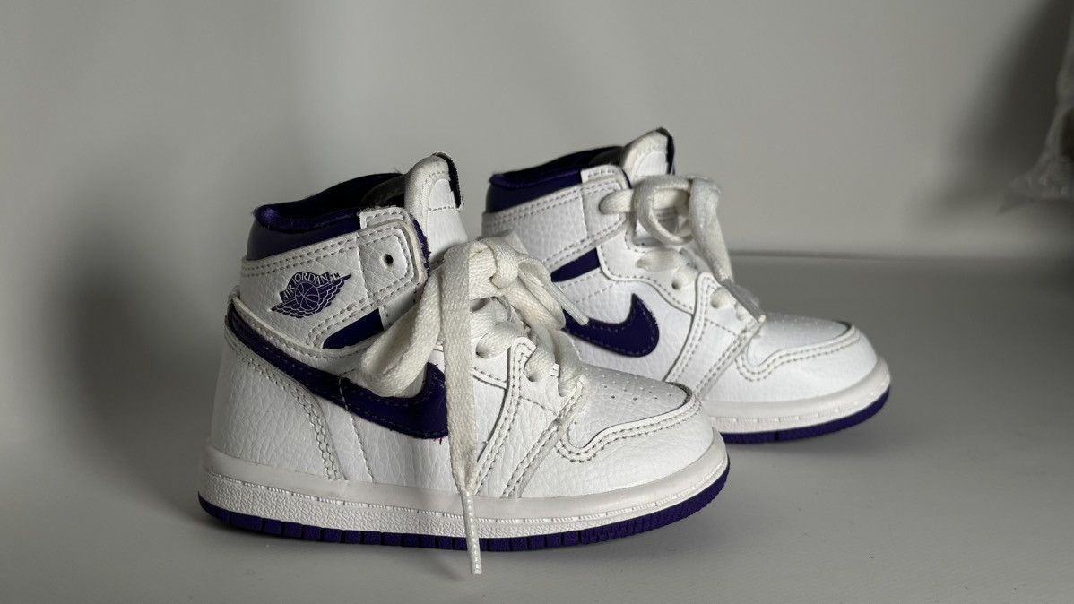 Nike Nike Air Jordan 1 Retro High OG TD 'Court Purple kids 5 size Size US 5 / EU 37 - 5 Thumbnail