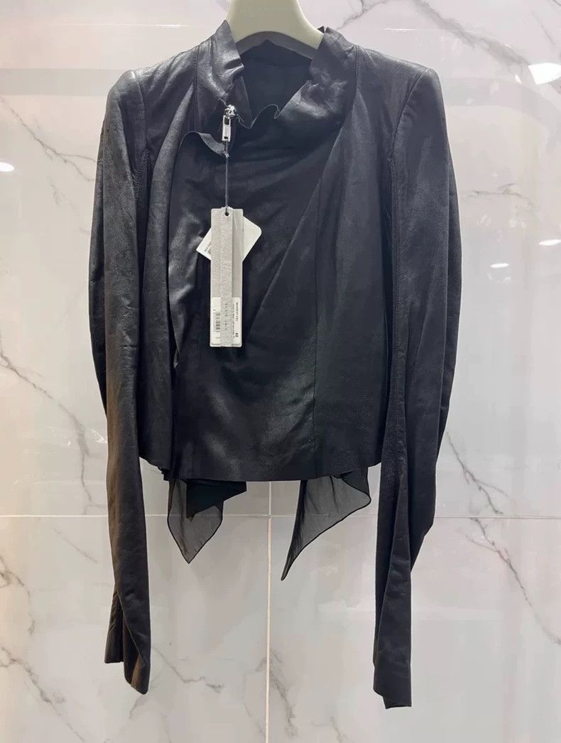 Rick Owens Suede tulle motorcycle jacket-2506