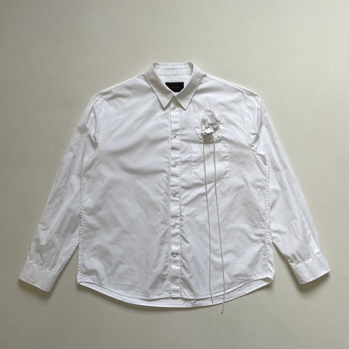 Simone Rocha White Cotton ‘3D Rosette Rose’ Shirt Size US L / EU 52-54 / 3 - 2 Thumbnail