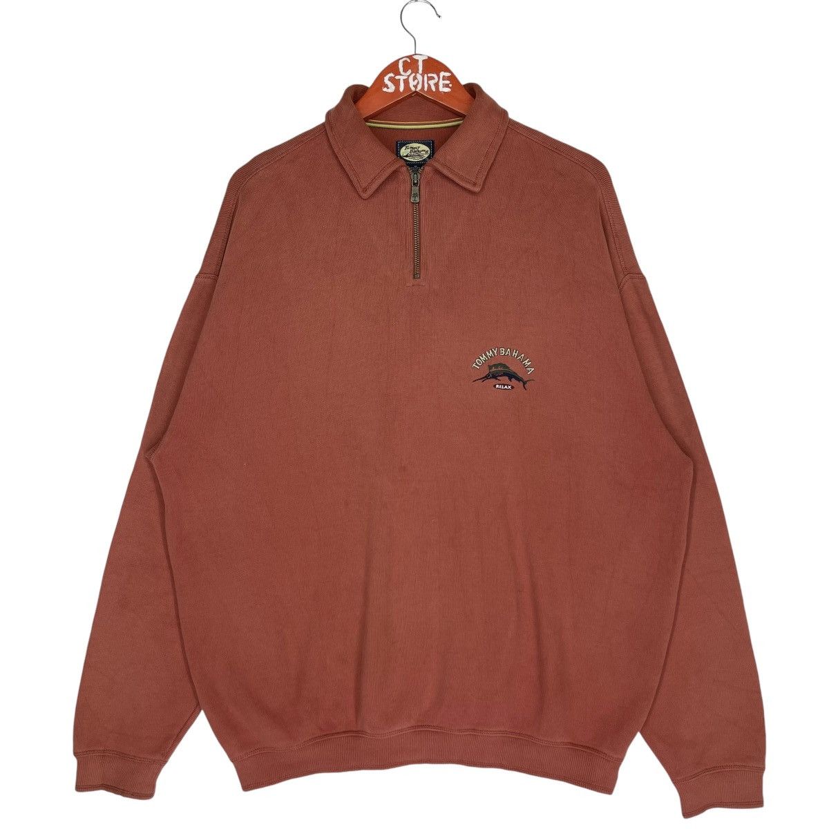 Tommy Bahama Tommy Bahama Relax Quater Zipper Sweatshirt Size US L / EU 52-54 / 3 - 1 Thumbnail