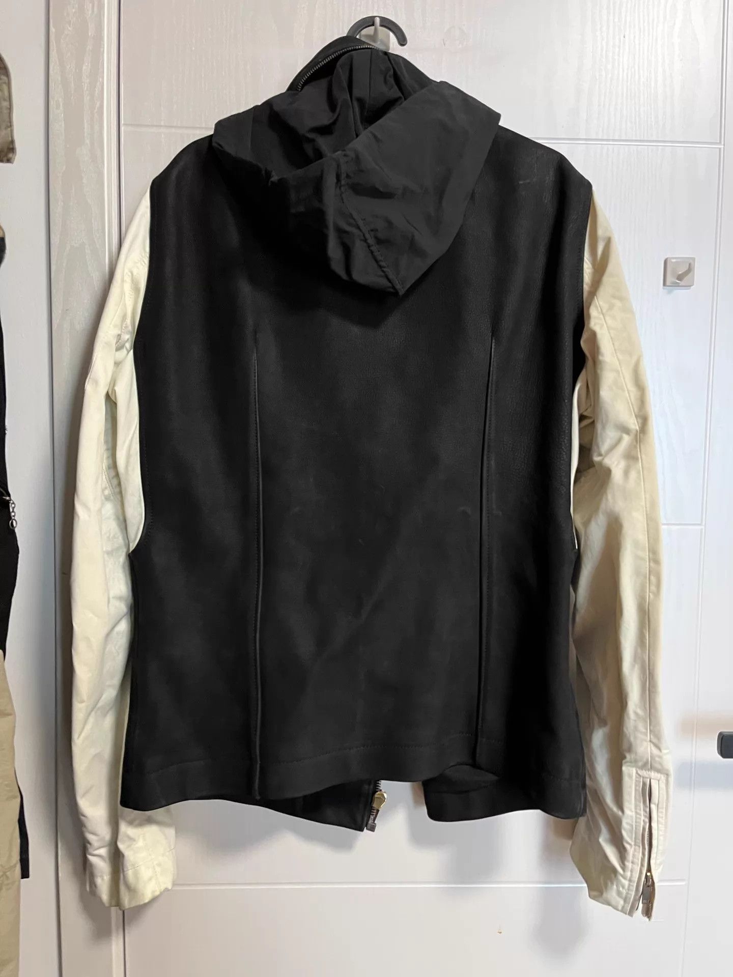 Rick Owens Rick Owens 13 Black White Colorblock Leather Jacket IT52 Size US L / EU 52-54 / 3 - 2 Thumbnail