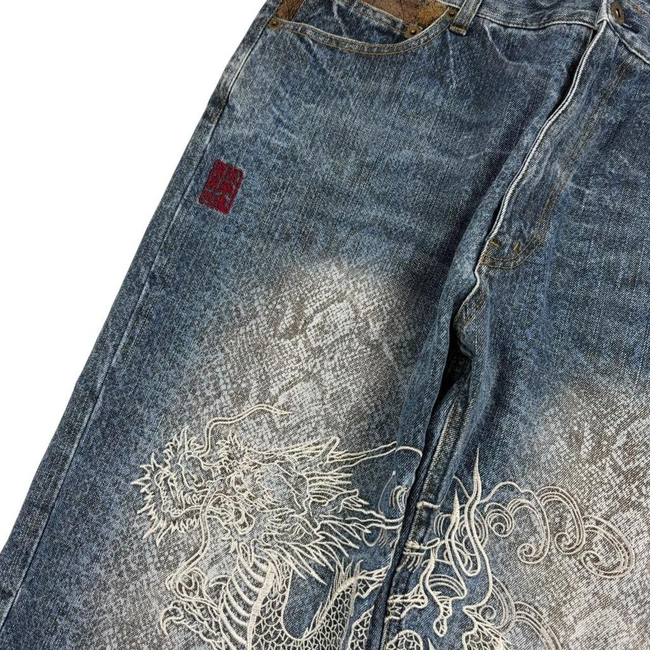 Karakuri Tamashii Karakuri Tamashii Embroidered Dragon Japanese Jeans Waist 34 Size US 34 / EU 50 - 3 Thumbnail