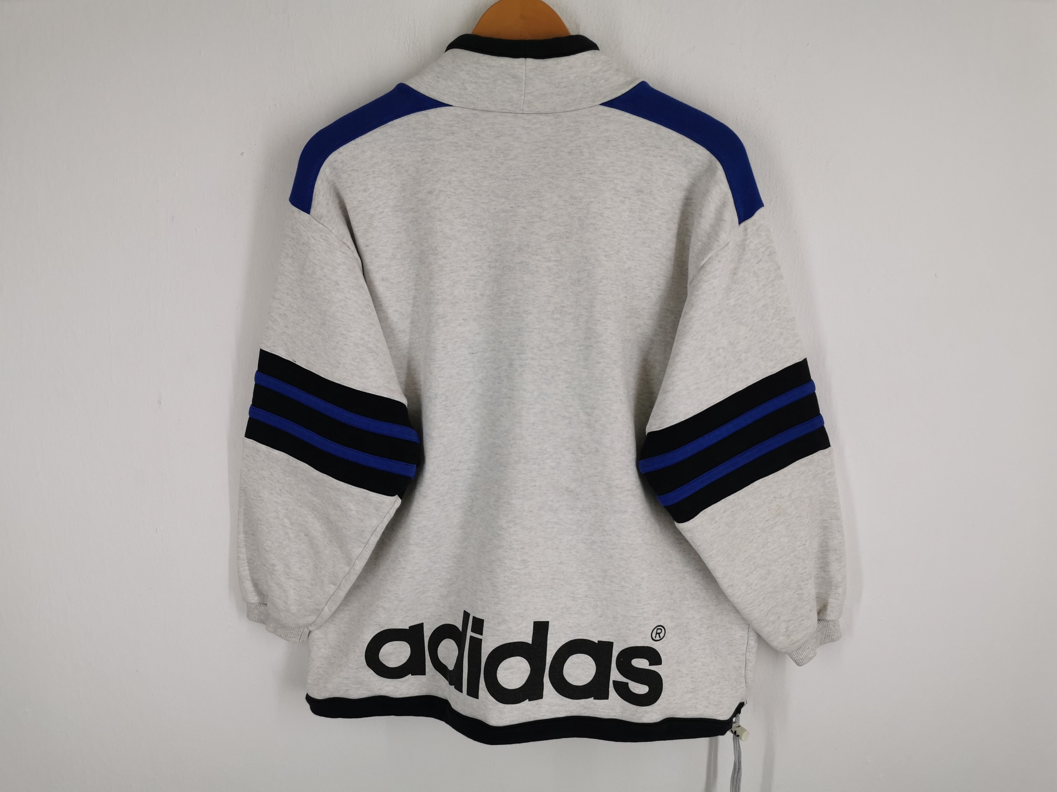Adidas Vintage 90's Adidas Trefoil Big Logo Pullover Sweatshirt Size US M / EU 48-50 / 2 - 2 Thumbnail