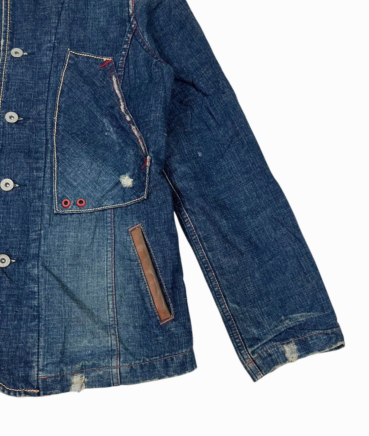 Japanese Brand Japanese Brand Cube Sugar Distressed Style Denim Jacket Size US S / EU 44-46 / 1 - 5 Thumbnail