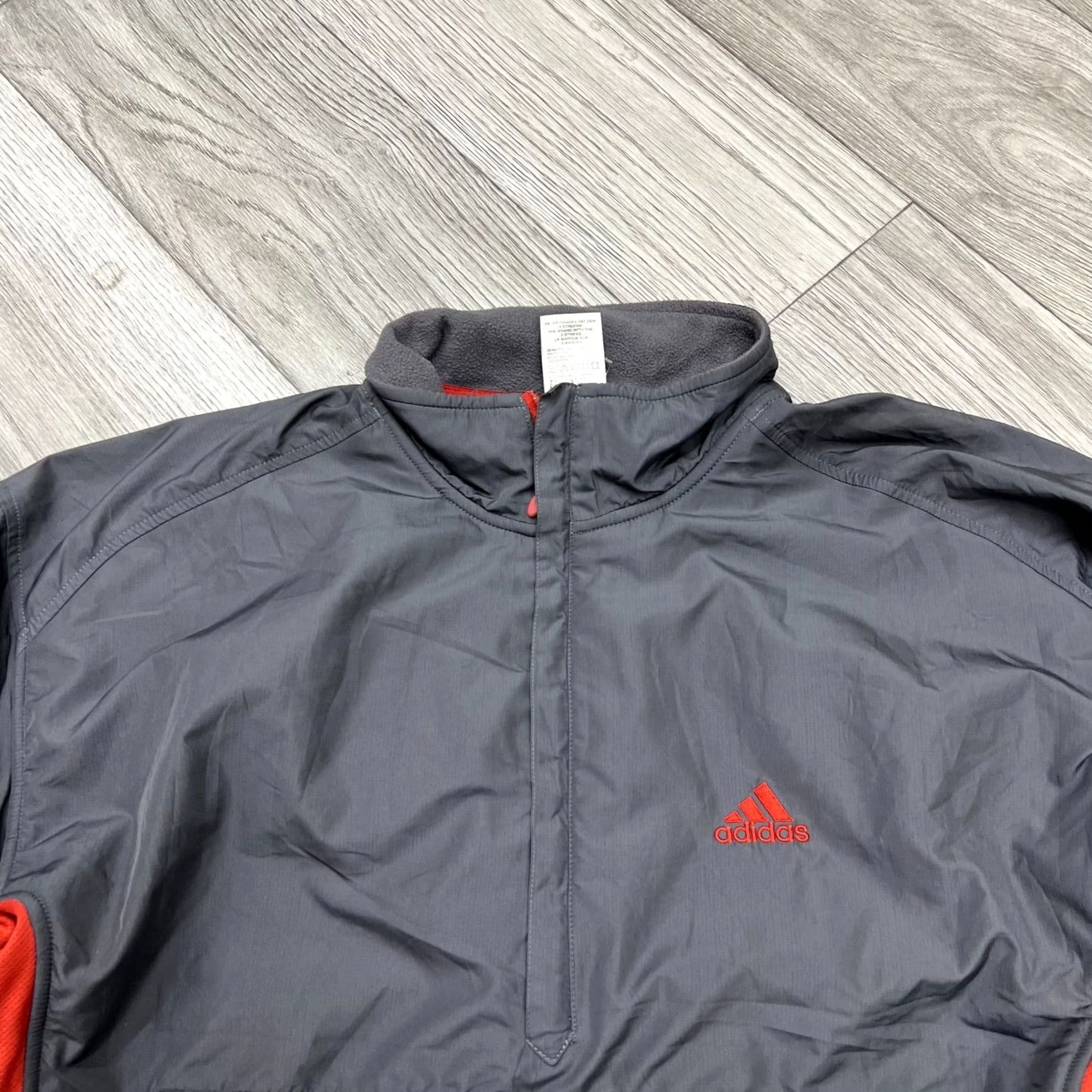Adidas Vintage Adidas Fleece Anorak Jacket Sweatshirt Men's Size L Gray Size US L / EU 52-54 / 3 - 5 Thumbnail