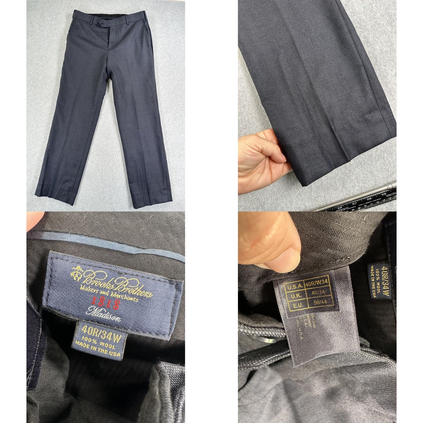 Brooks Brothers Brooks Brothers 1818 Madison Suit Blazer Pants Mens 52 34W Blue Wool 2 Piece USA Size 52R - 9 Thumbnail