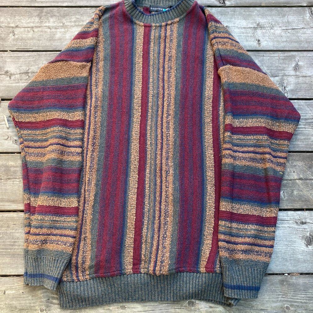 Coogi × Vintage Vintage 90s Geoffery Beene Coogi Style Knit Sweater XL Size US XL / EU 56 / 4 - 3 Thumbnail