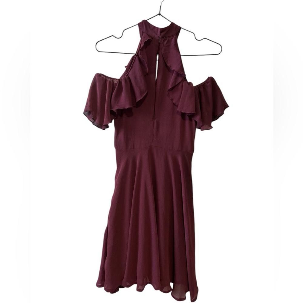 Designer Burgundy bluenotes Cold Shoulder Dress - Size XS Size XS / US 0-2 / IT 36-38 - 3 Thumbnail
