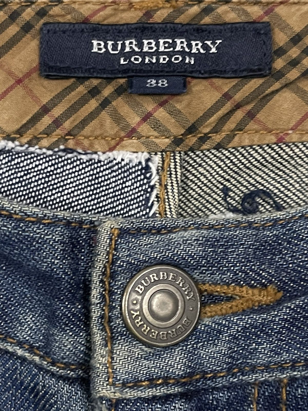 Burberry Vintage Burberry Blue Wash Style Checked Line Flare Jeans Size US 29 - 7 Thumbnail