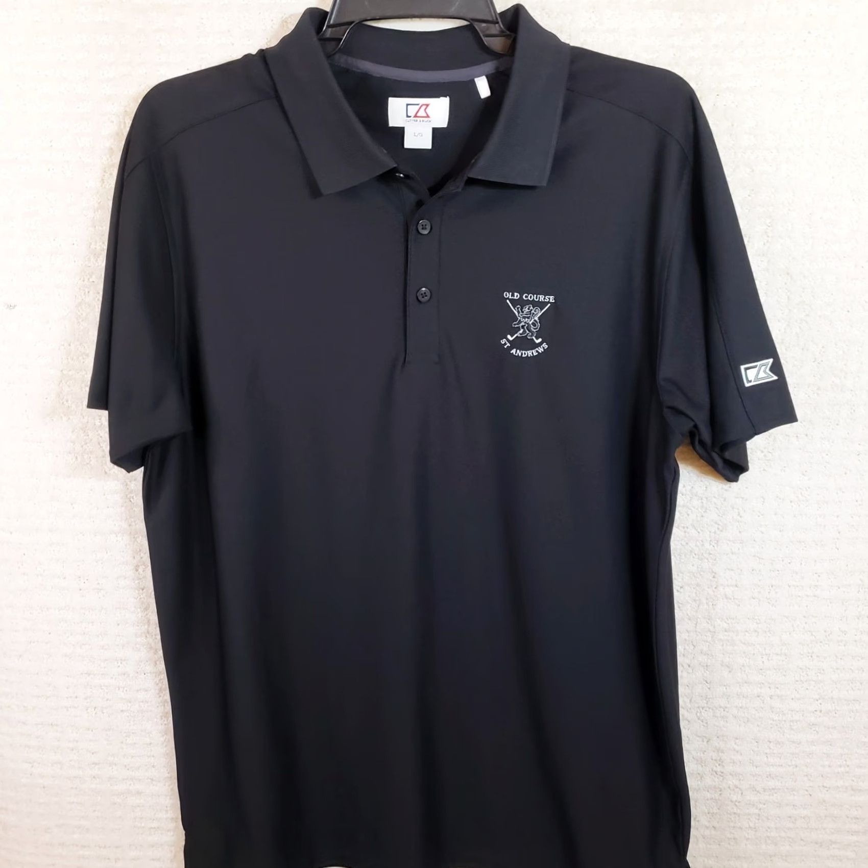 Cutter & Buck Cutter And Buck Polo Shirt Mens Large Black Old St. Andrews Logo Short Sleeve Golf Shirt Size US L / EU 52-54 / 3 - 2 Thumbnail